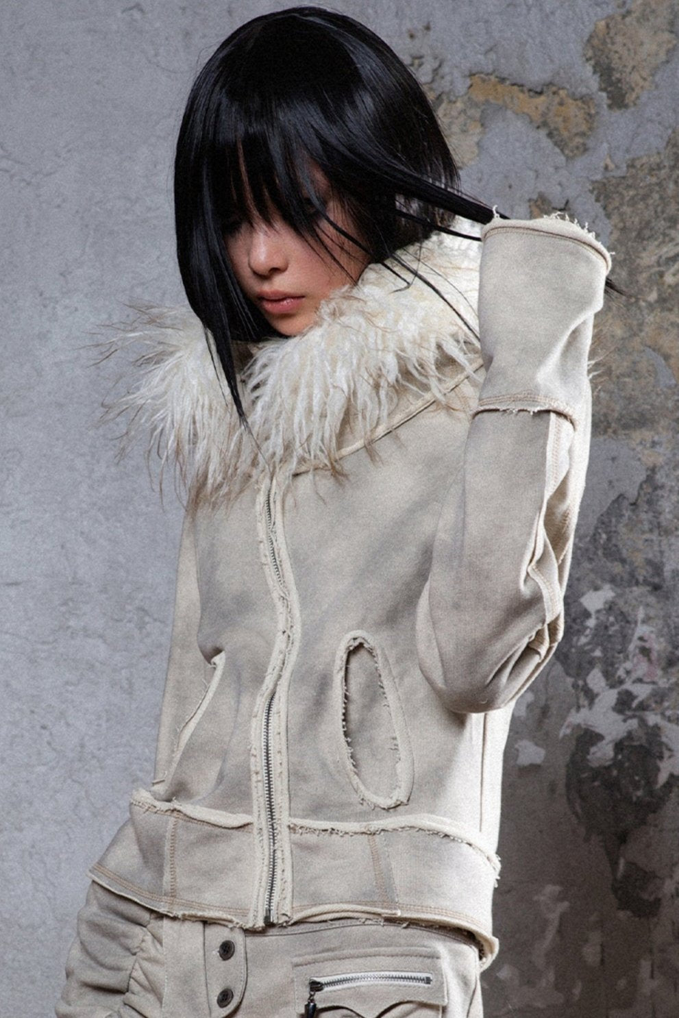 Veste de capot en fourrure en arctique