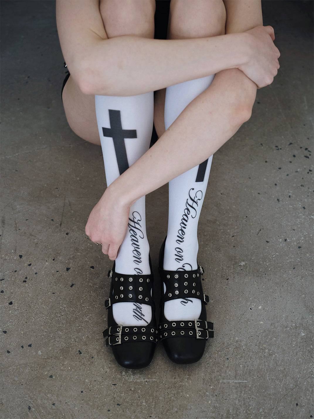 Black Leather Mary Jane Flats
