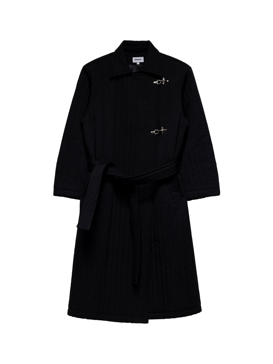 Quilted Knee-Length Lobster-Clasp Structured Overcoat