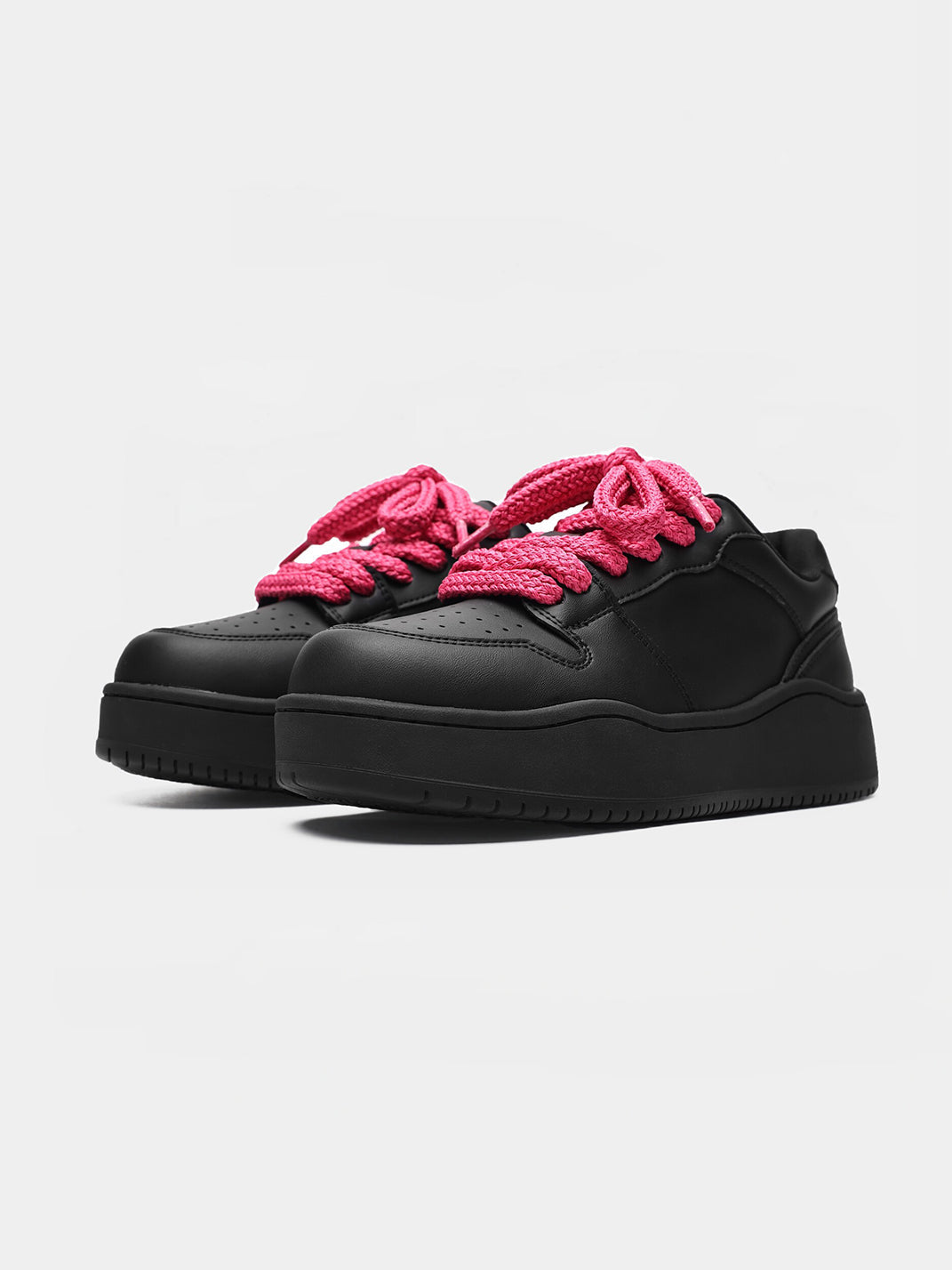 Contrast Lacing Structured Chunky Sneakers