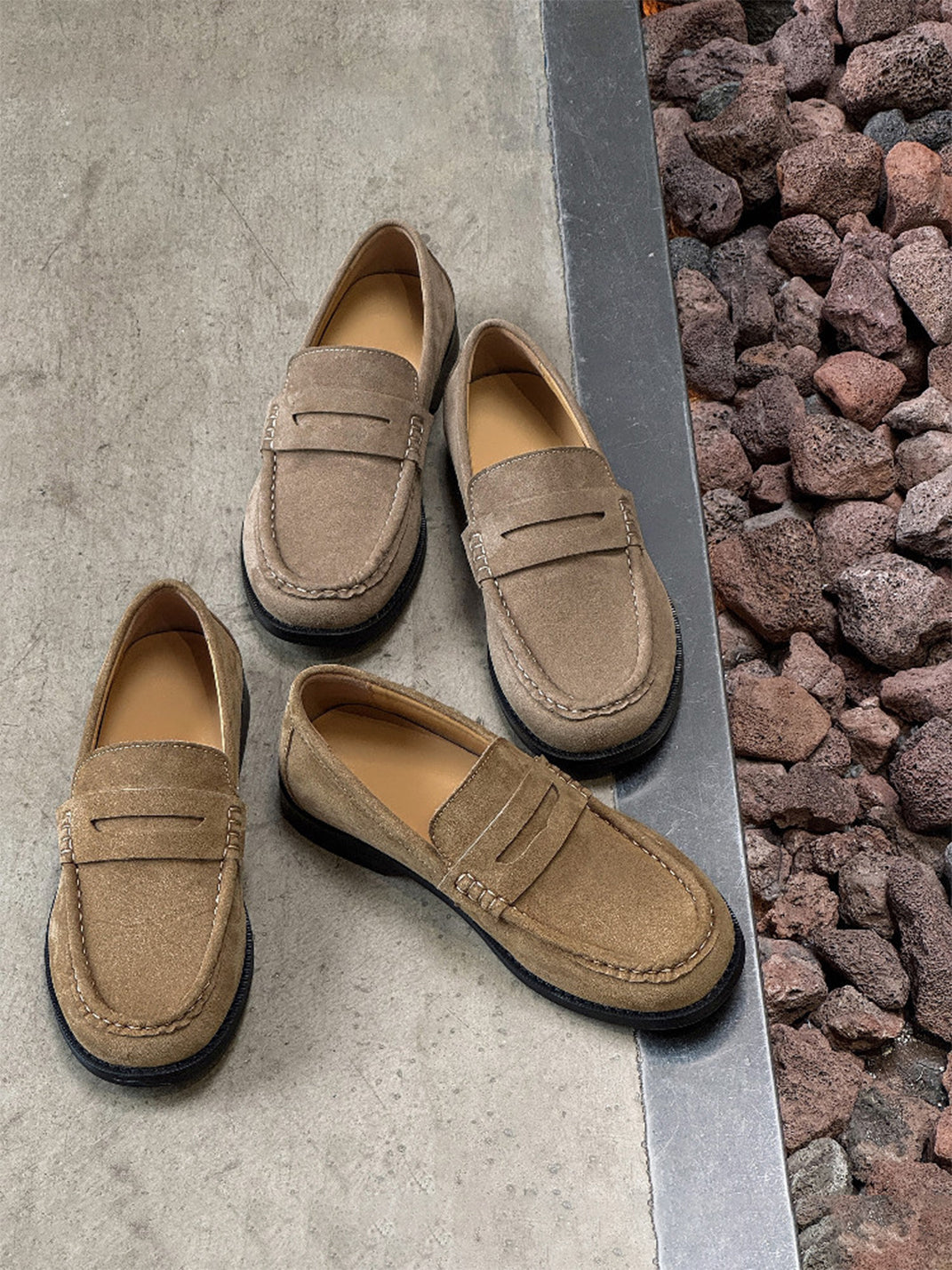 Calfskin Square Toe Loafers