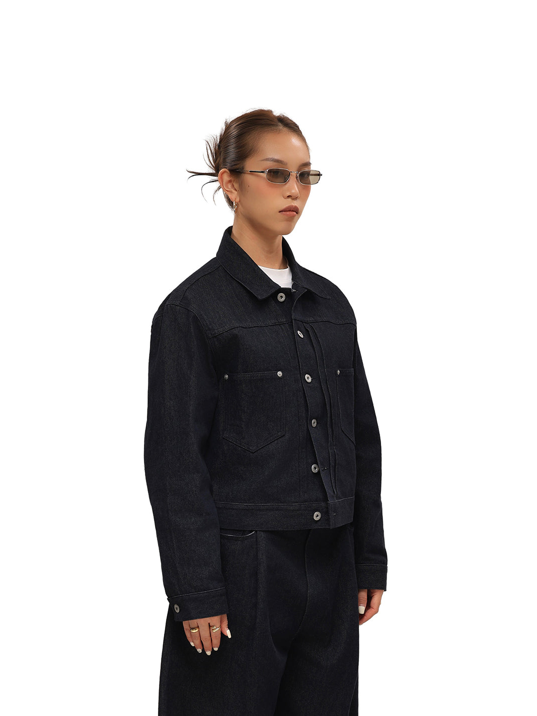 11.3oz Indigo Blue Non-Fade Short Denim Jacket