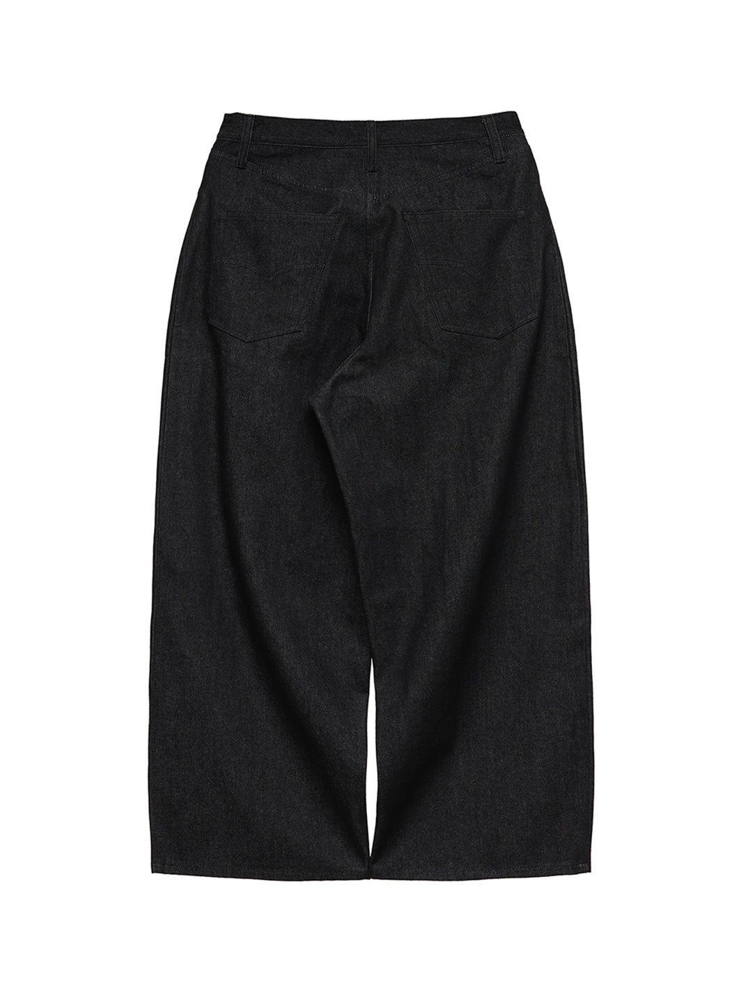 11.3oz Black Non-Fade Wide-Leg Baggy Denim Pants
