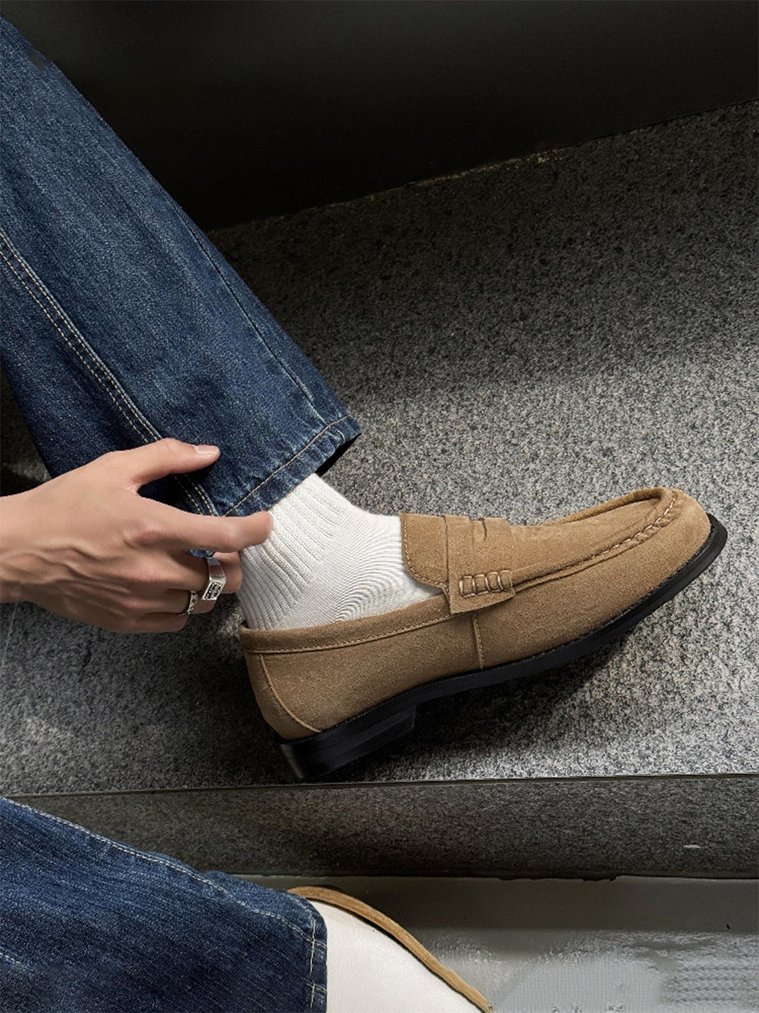 Calfskin Square Toe Loafers
