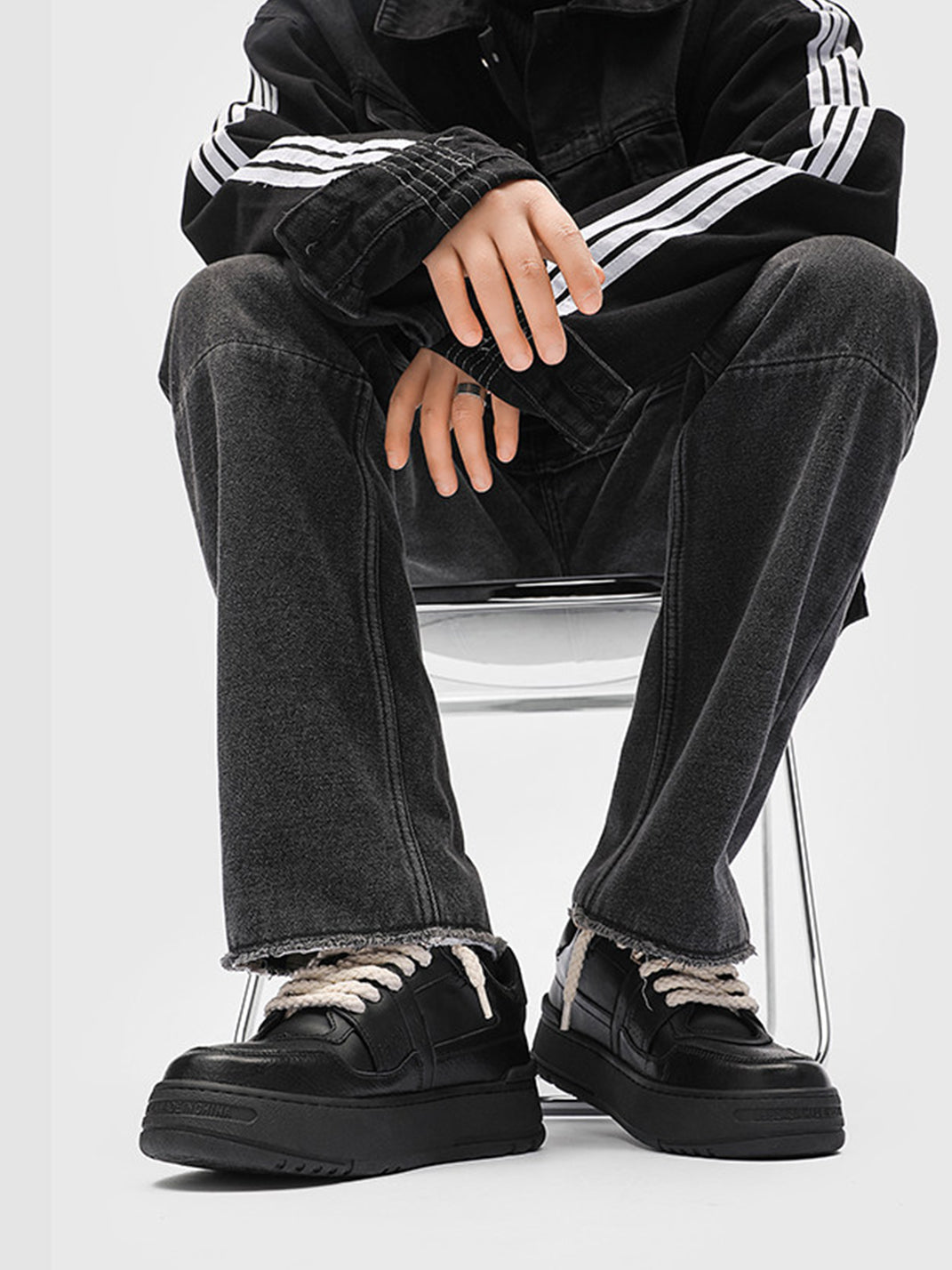 Chunky Sneakers with Thick Rope Laces