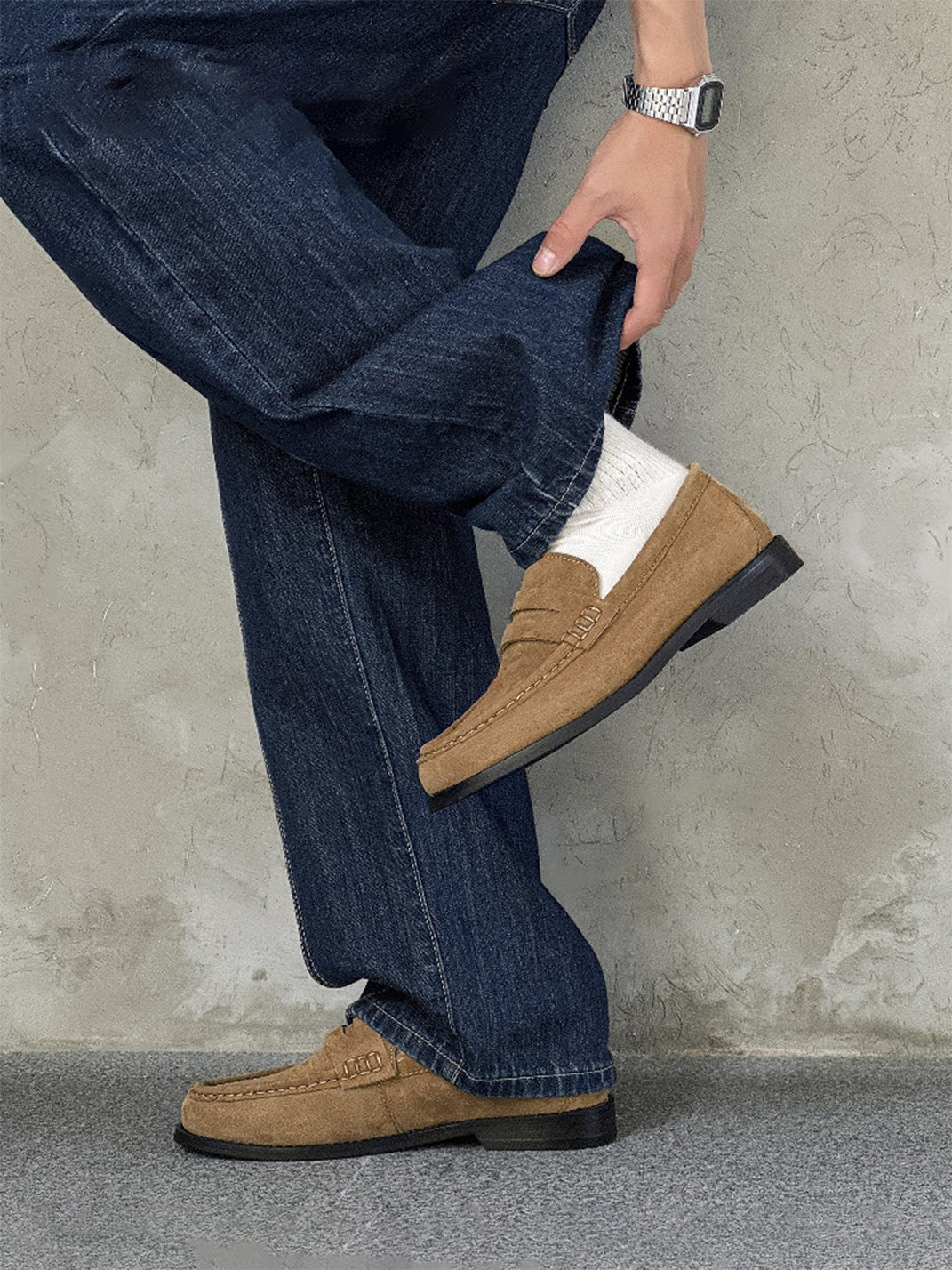 Calfskin Square Toe Loafers