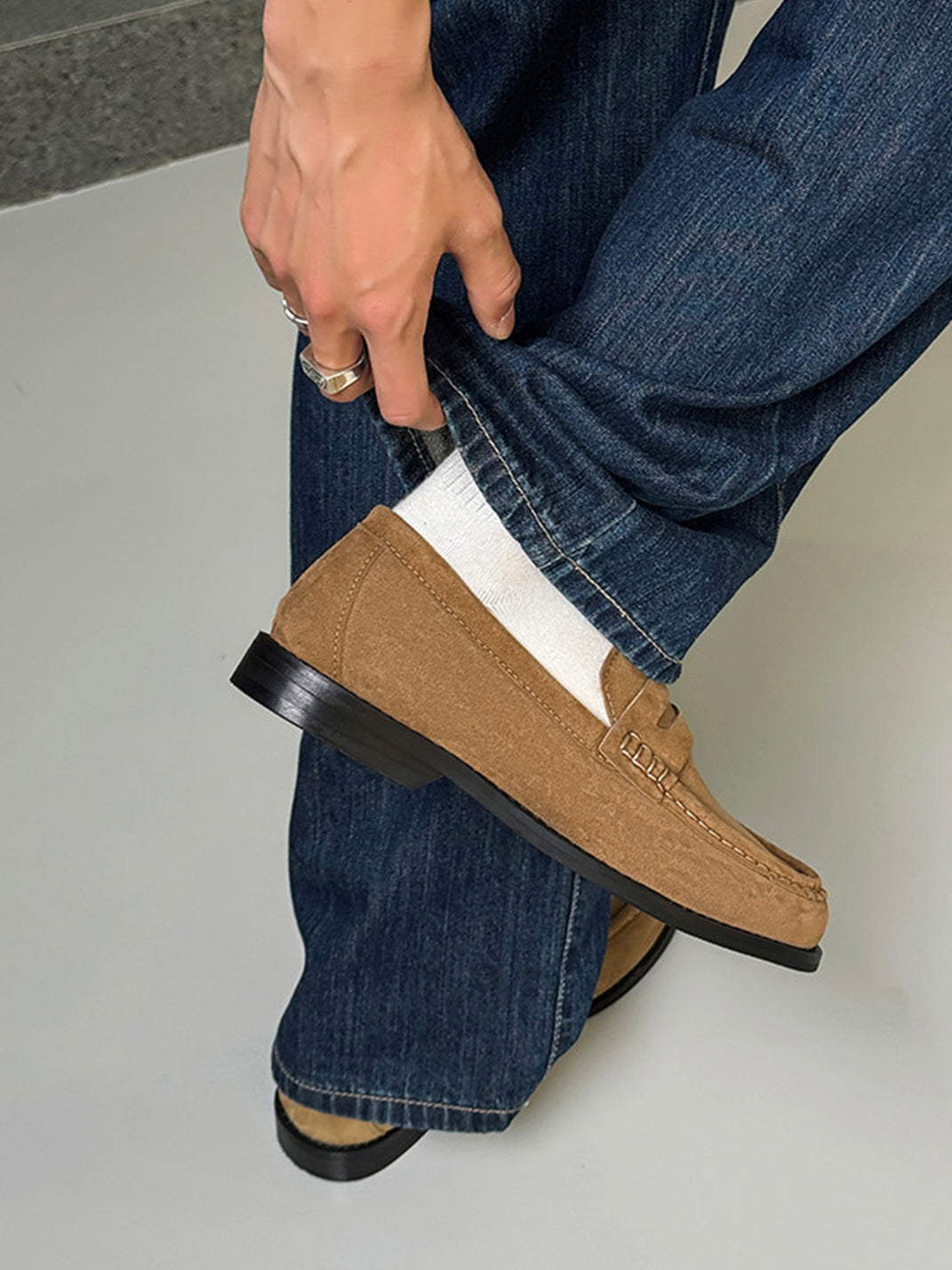 Calfskin Square Toe Loafers