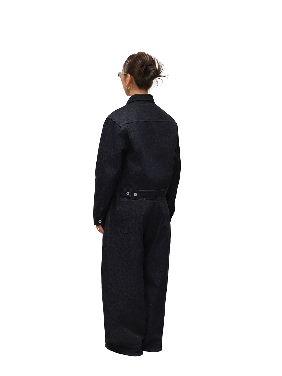 11.3oz Indigo Blue Non-Fade Wide-Leg Baggy Denim Pants