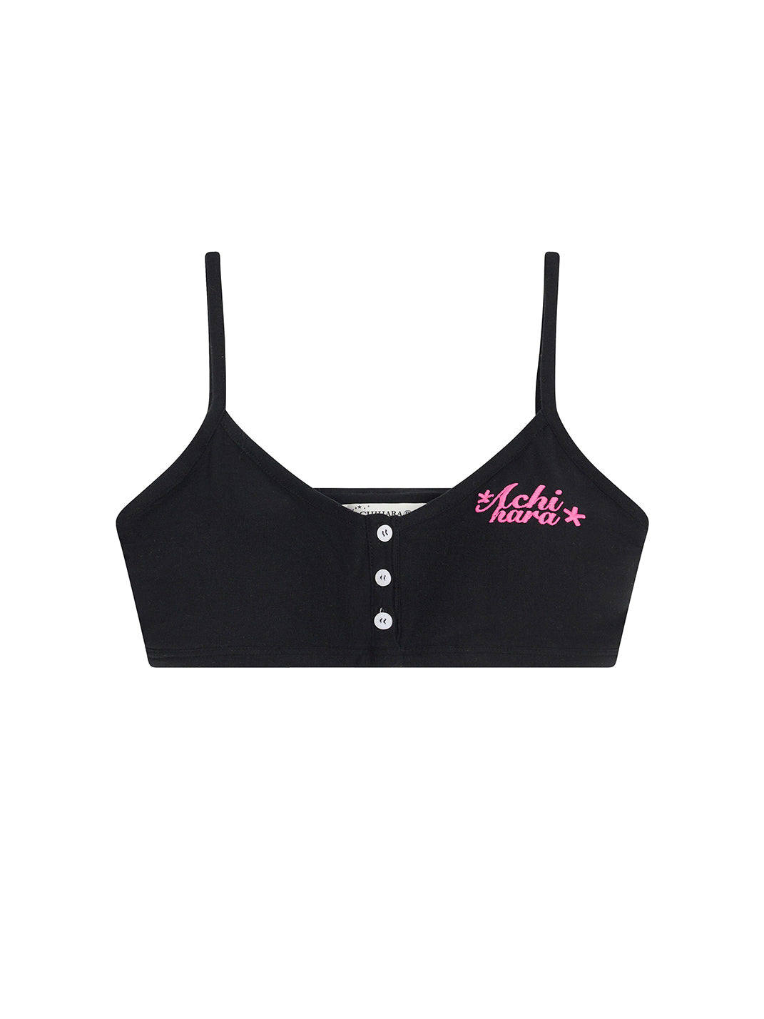 Letter-Embroidered Cropped Cami Top