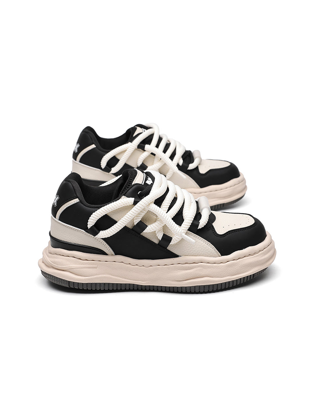 Paneled Upper Wavy Sole Chunky Sneakers