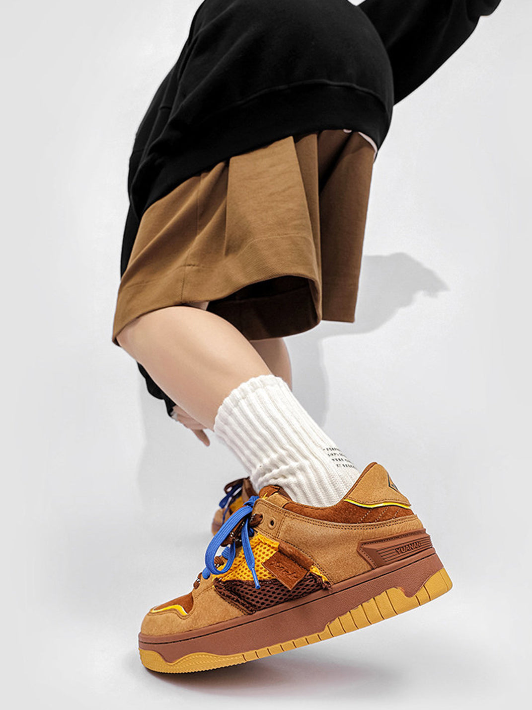 Dual-Lace System Perforated Upper Sneakers