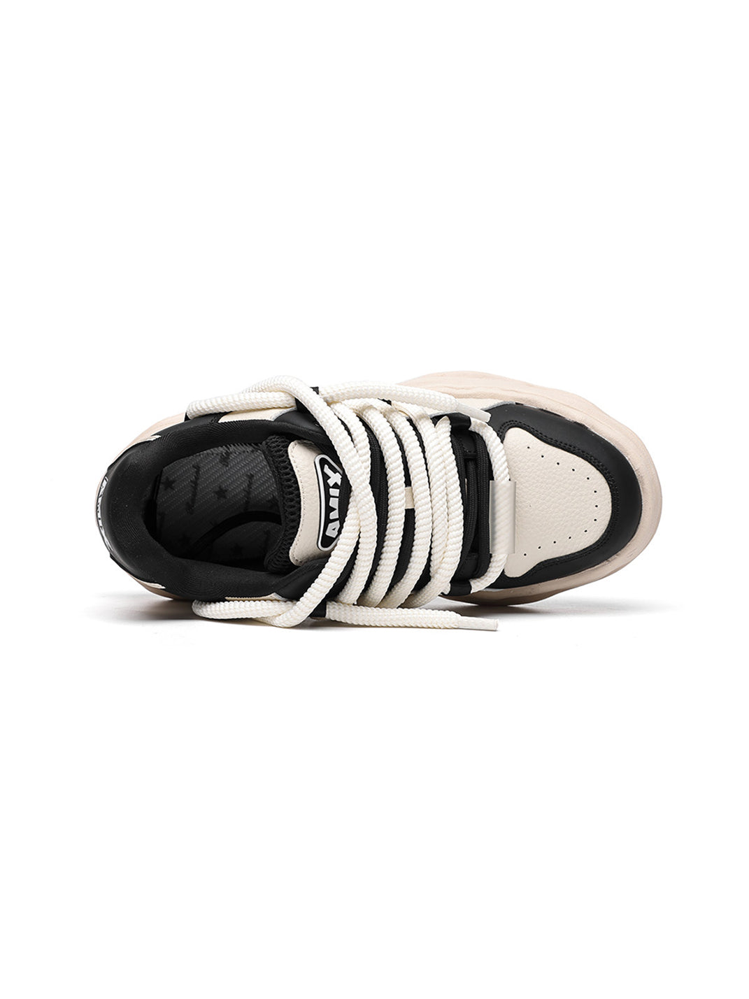 Paneled Upper Wavy Sole Chunky Sneakers