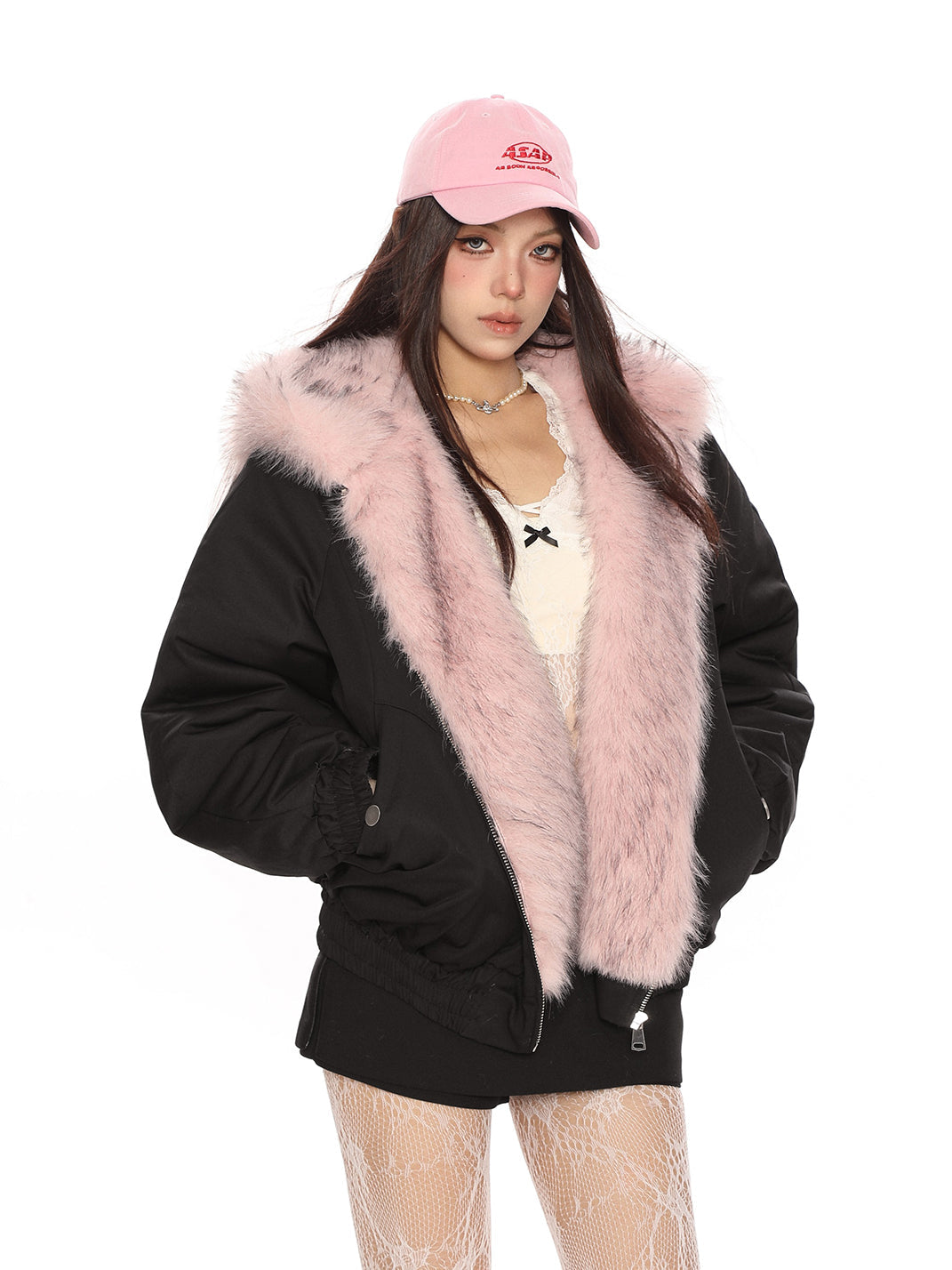 Reversible Fur Hooded Puffer Jacket