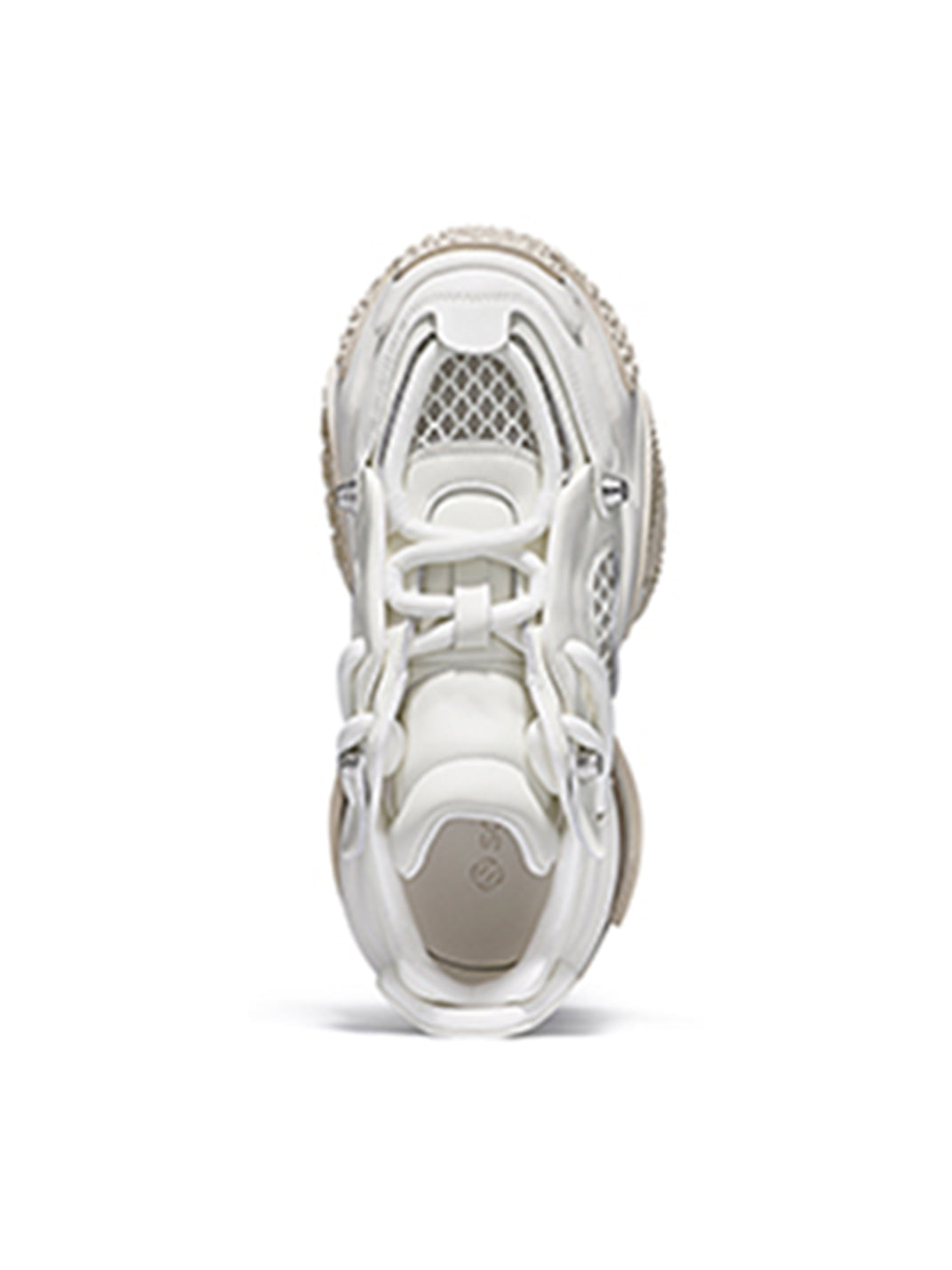 Beige Vortex Mesh Platform Sneakers