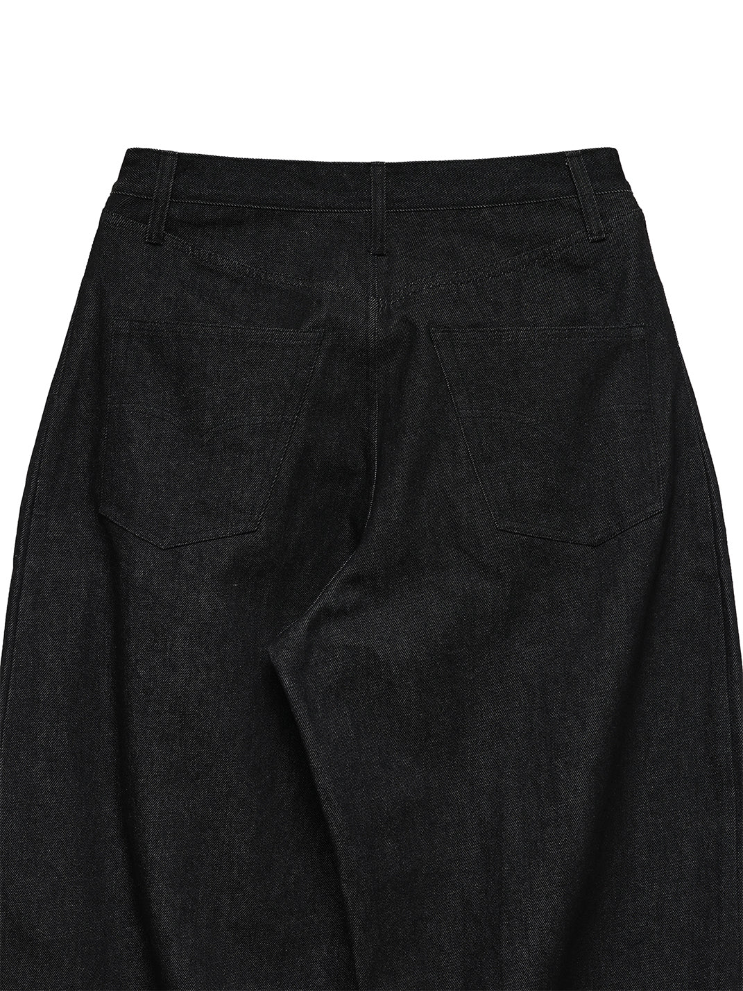 11.3oz Black Non-Fade Wide-Leg Baggy Denim Pants