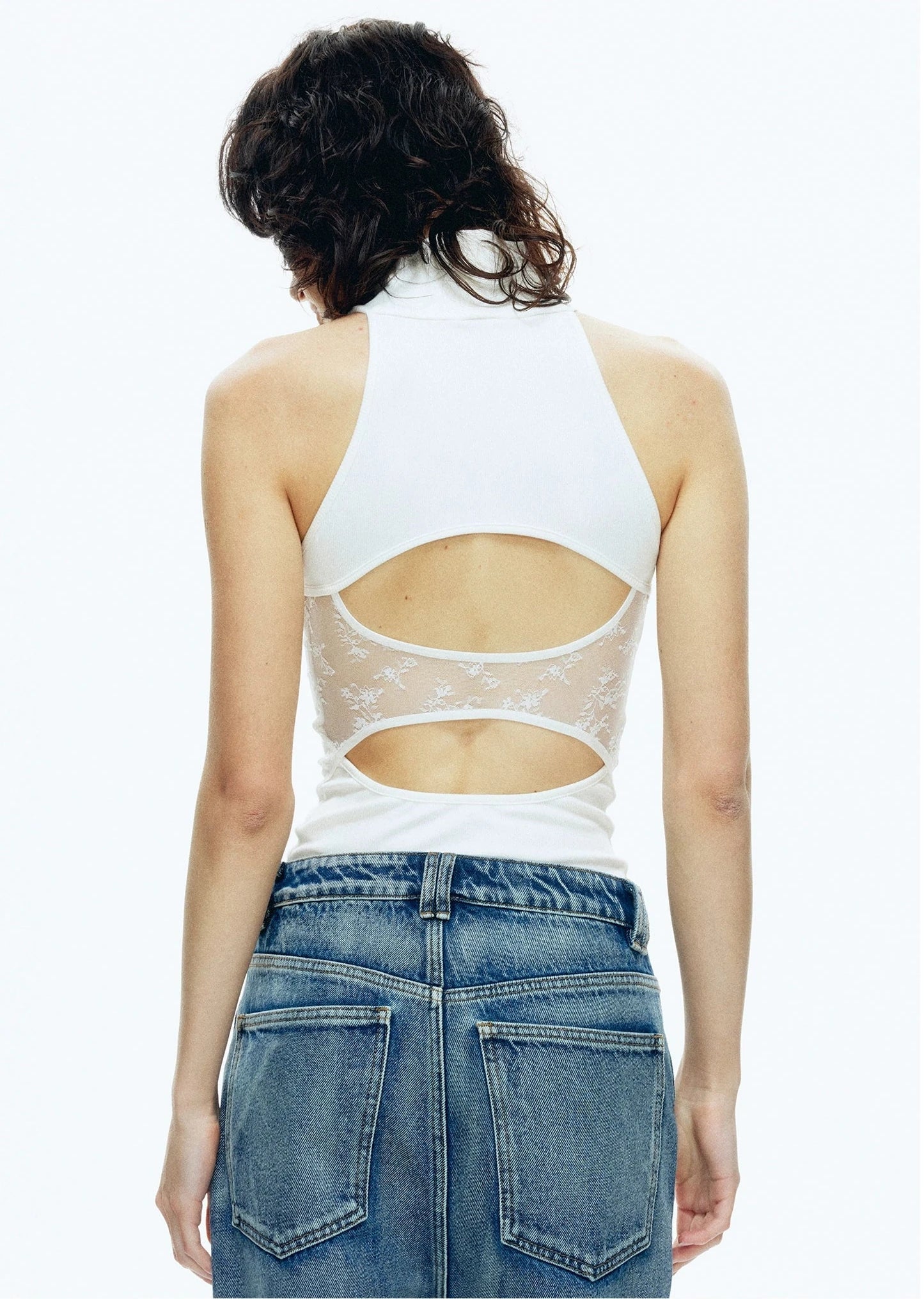 Lace-Back Cutout Tank Top