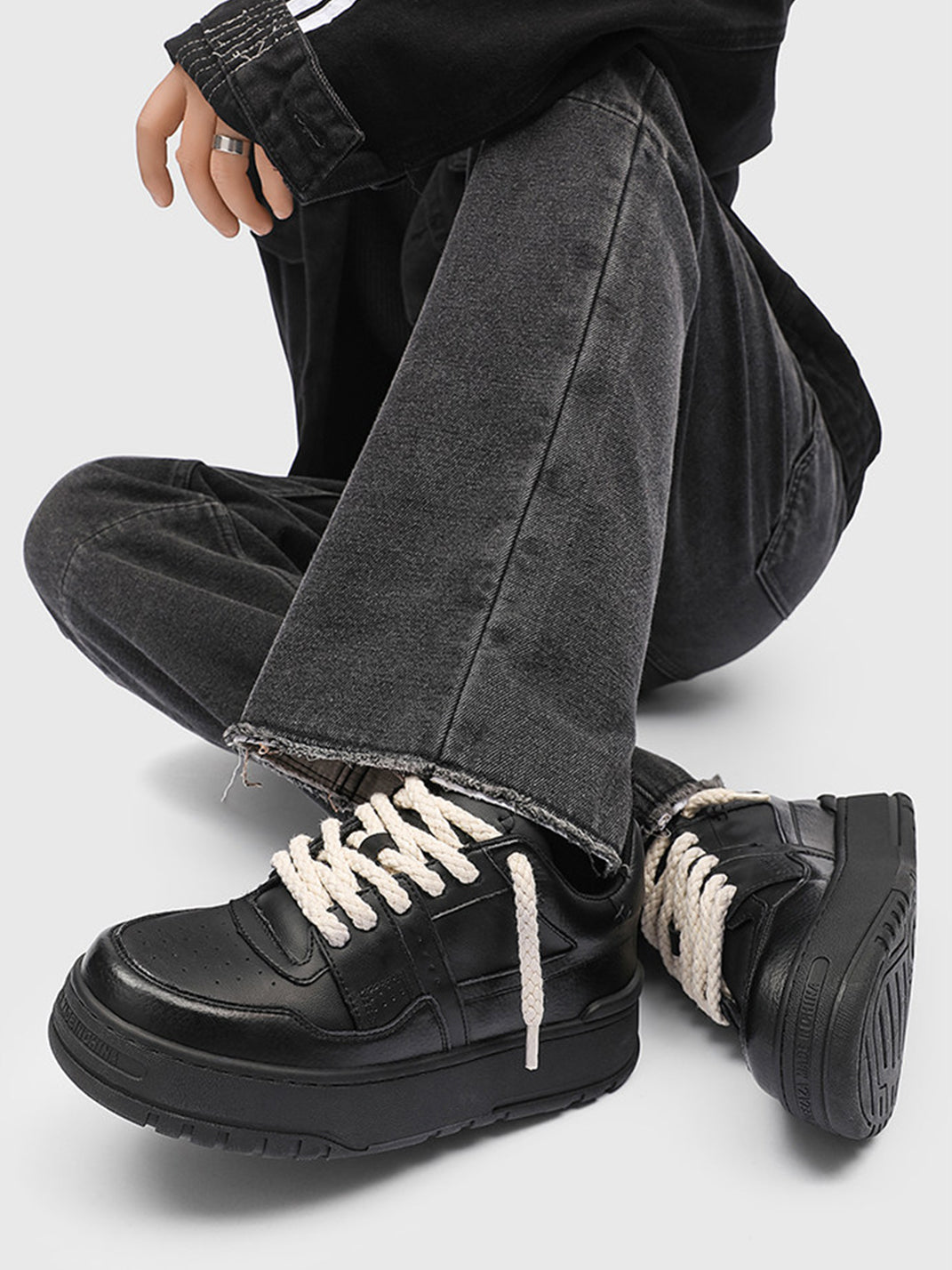 Chunky Sneakers with Thick Rope Laces