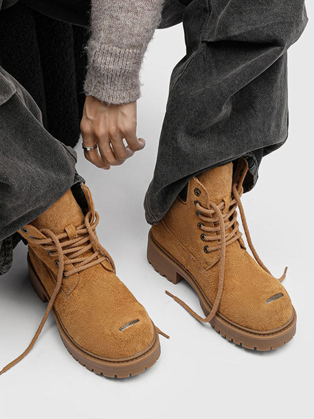 Round-Toe Work Boots
