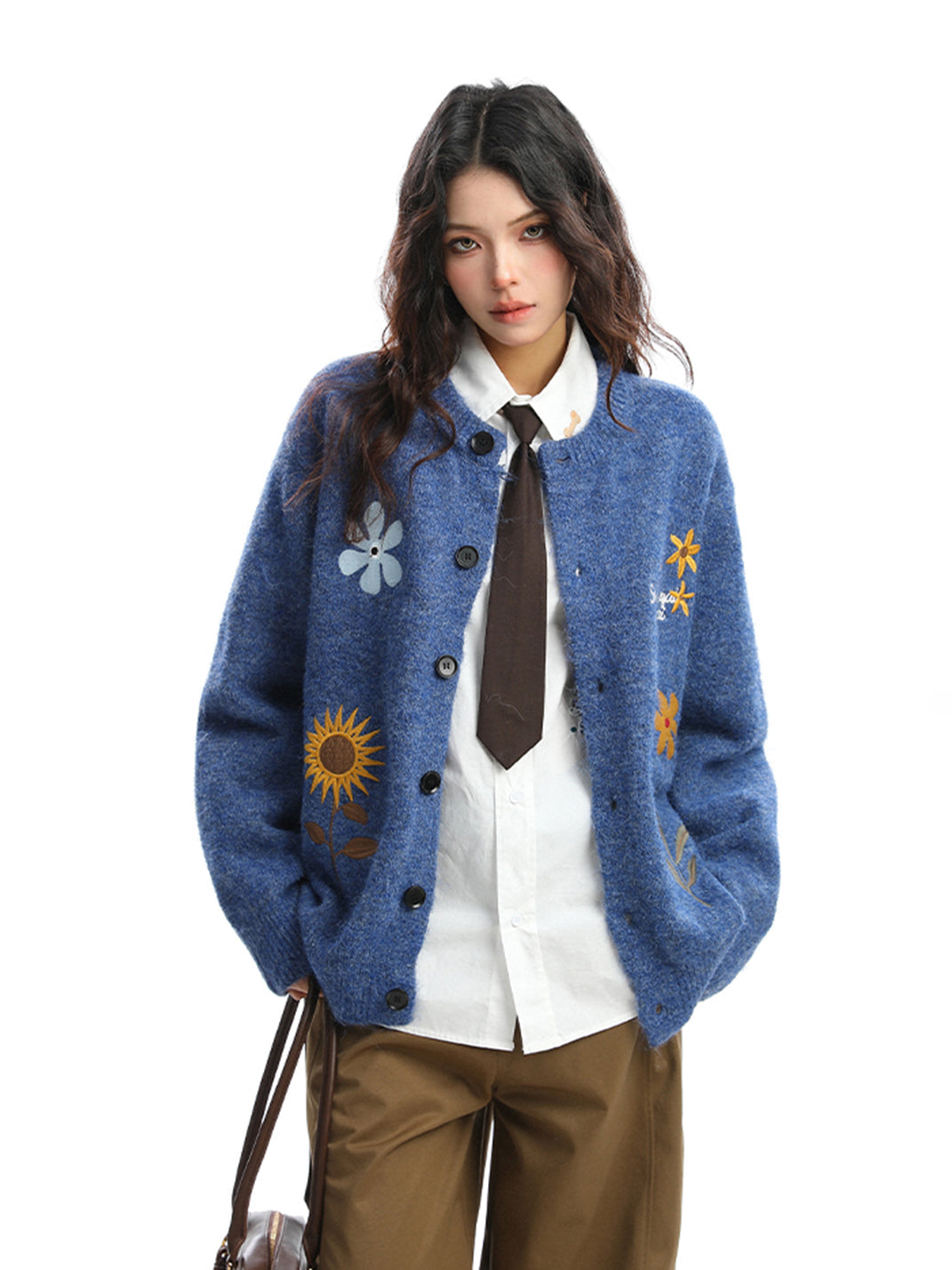 Retro Floral Embroidered Cardigan