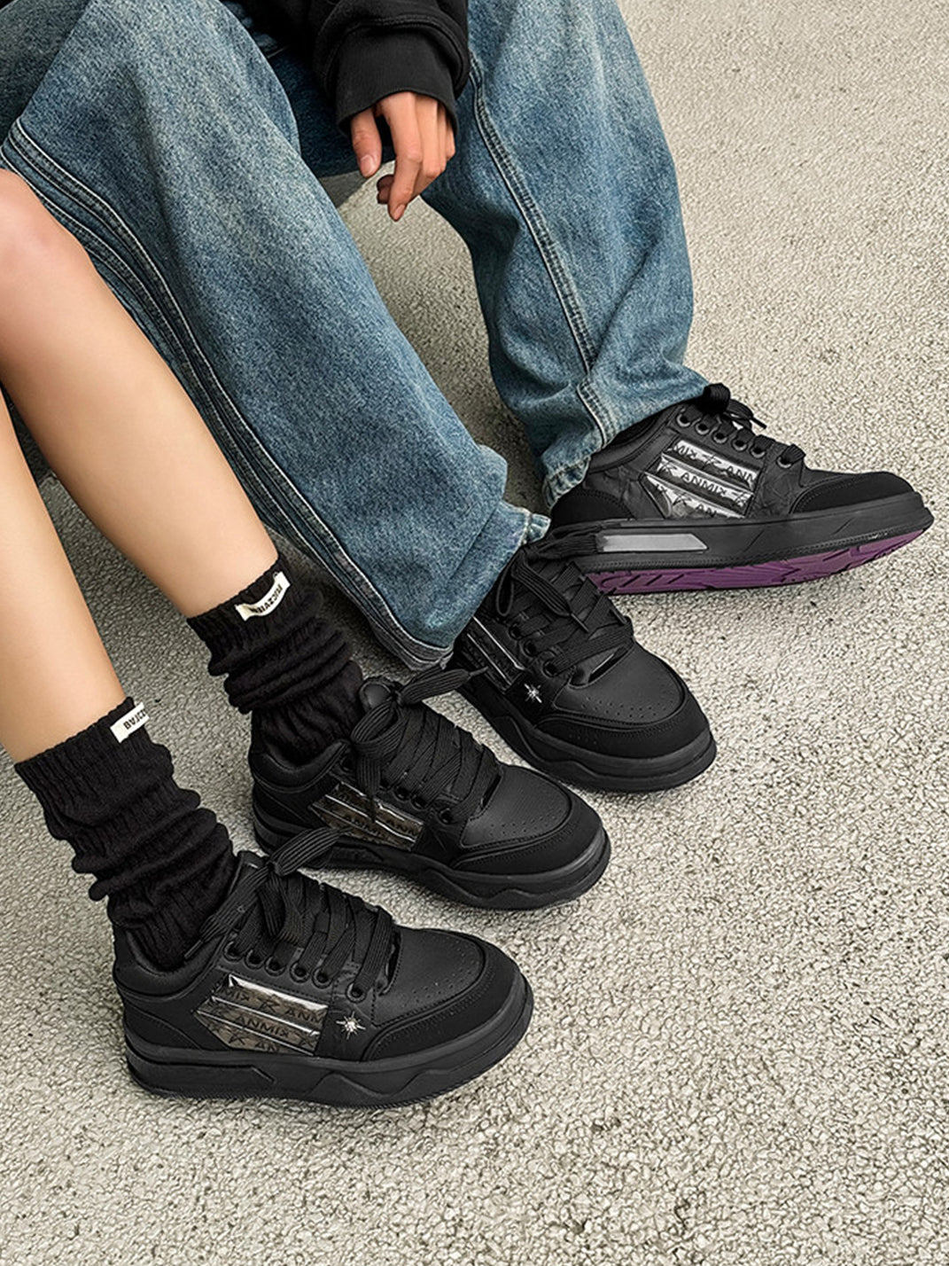 Gothic Star Studded Chunky Sneakers
