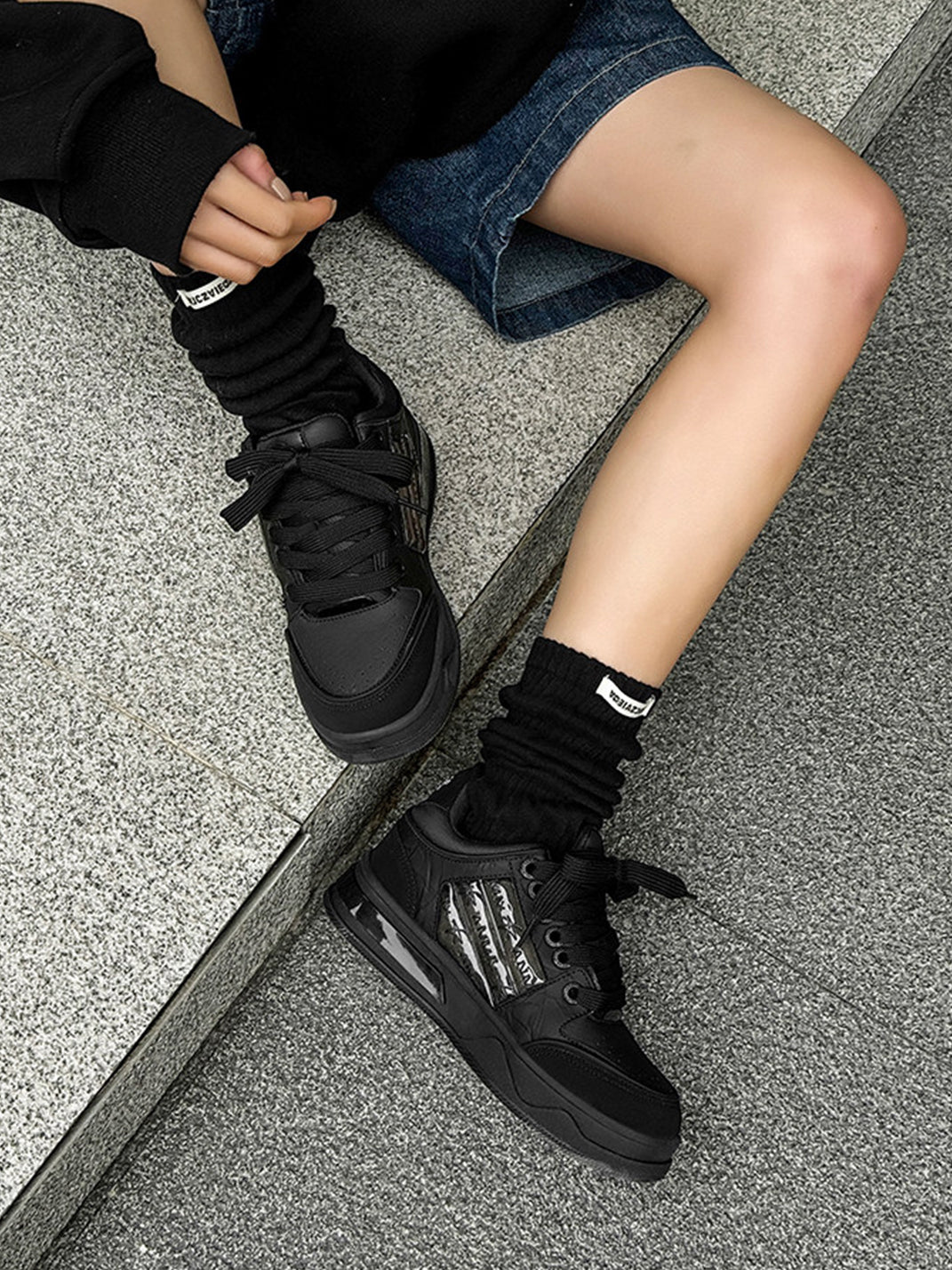 Gothic Star Studded Chunky Sneakers