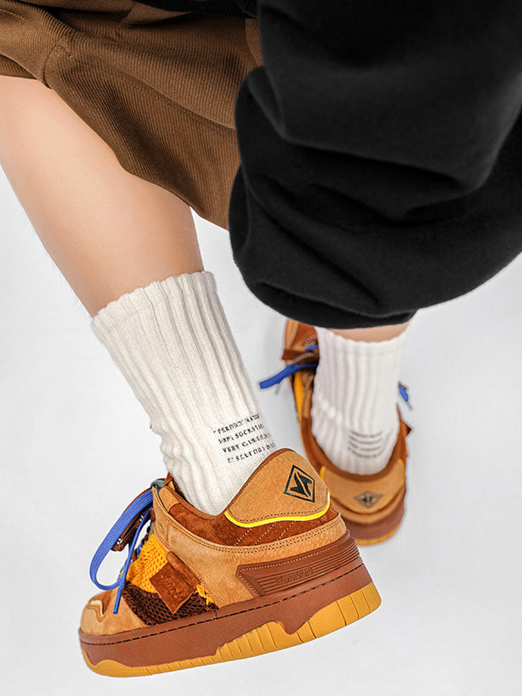 Dual-Lace System Perforated Upper Sneakers