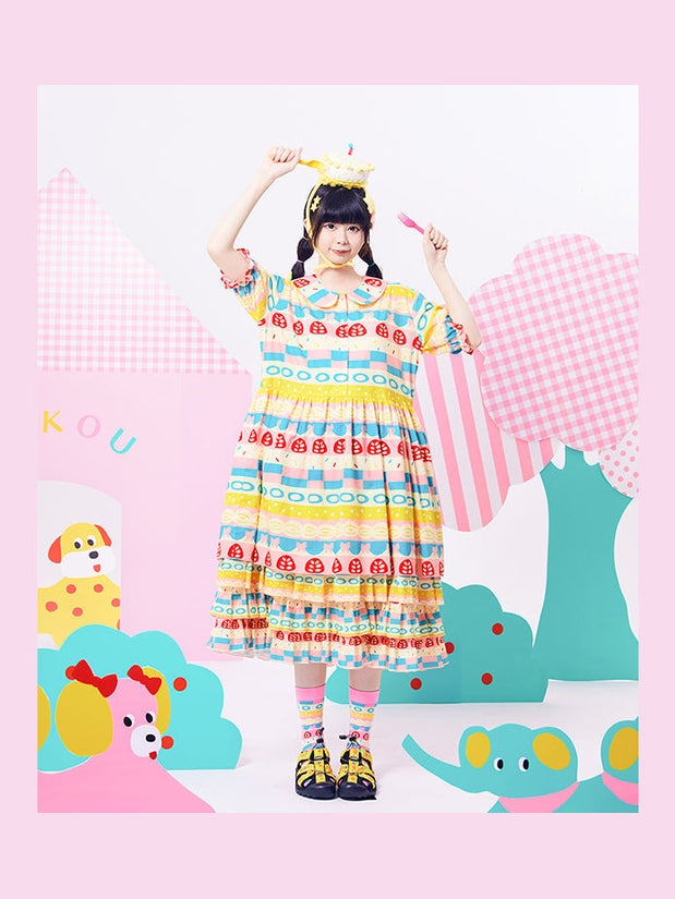 Pastel Colorful Peter Pan Dress