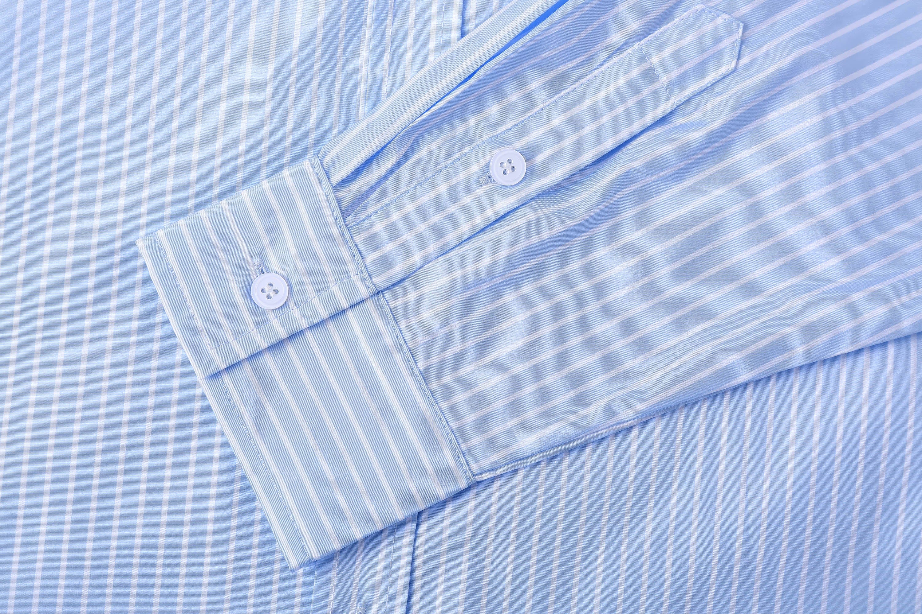 Contrast Collar Striped Shirt