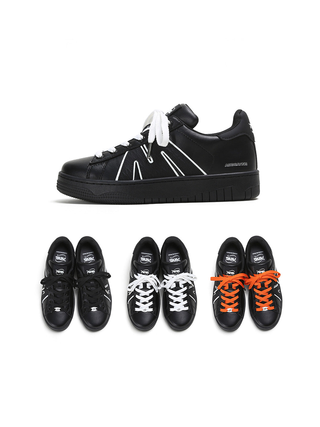 Platform Sneakers with 3 Interchangeable Laces