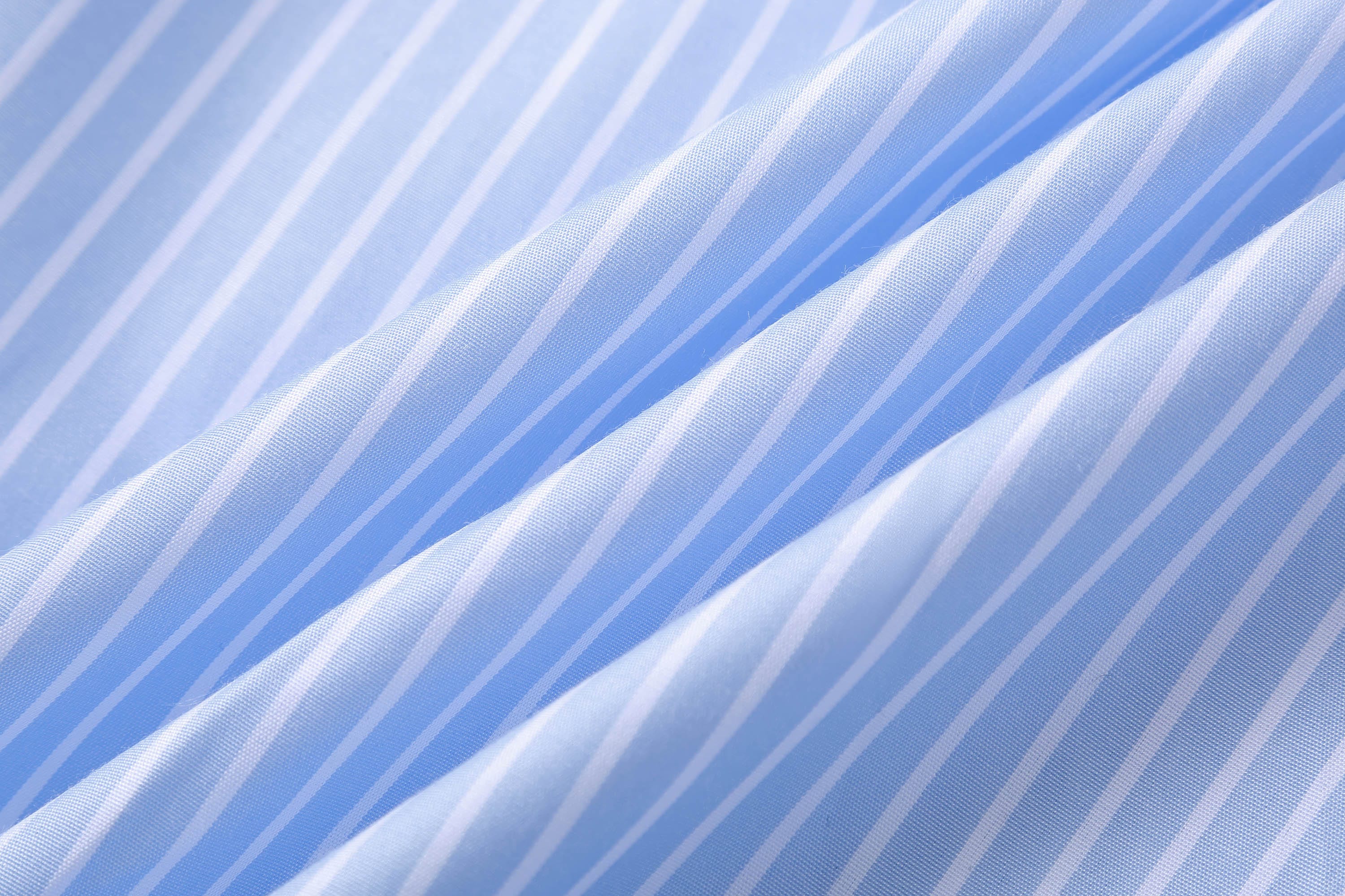 Contrast Collar Striped Shirt