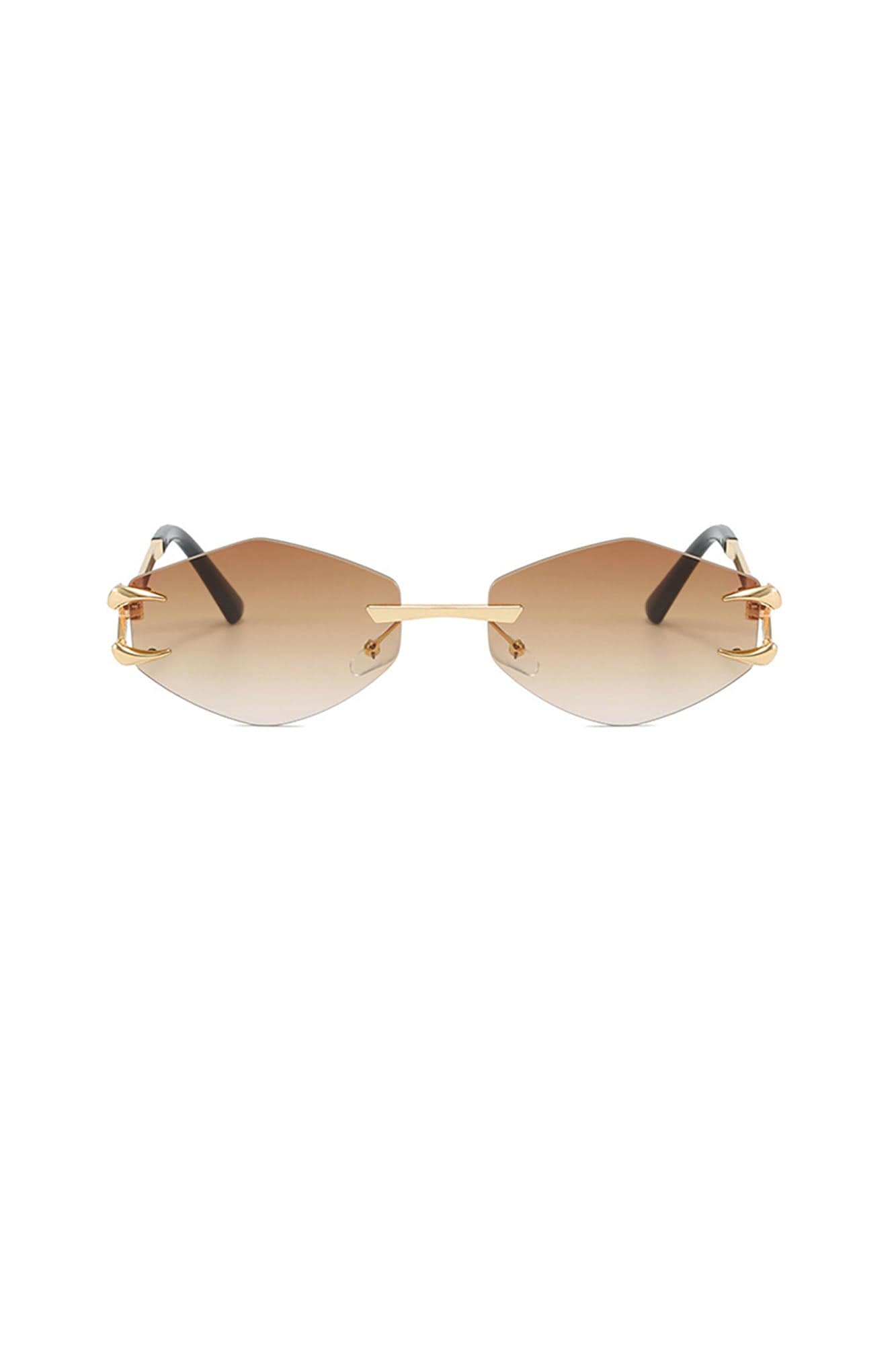 Claw-Temple Rimless Hexagon Sunglasses - view 12