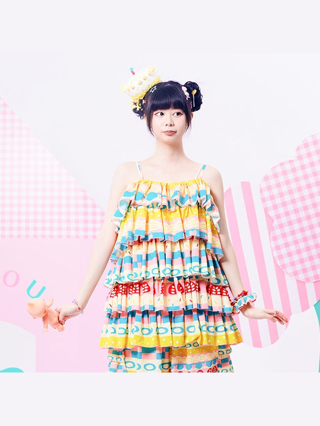 Summer Cloud Tiered Ruffle Tank Top
