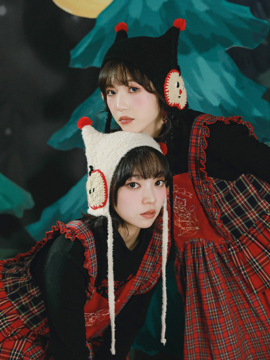 Apple Knit Pom Beanie Hat