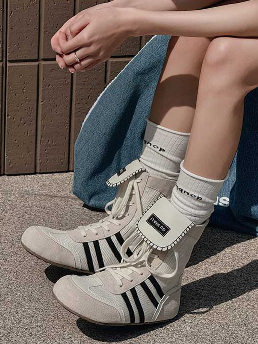 Black Hybrid Zip-On Boxing Trainer Boots