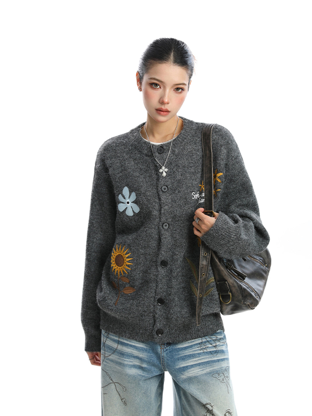 Retro Floral Embroidered Cardigan