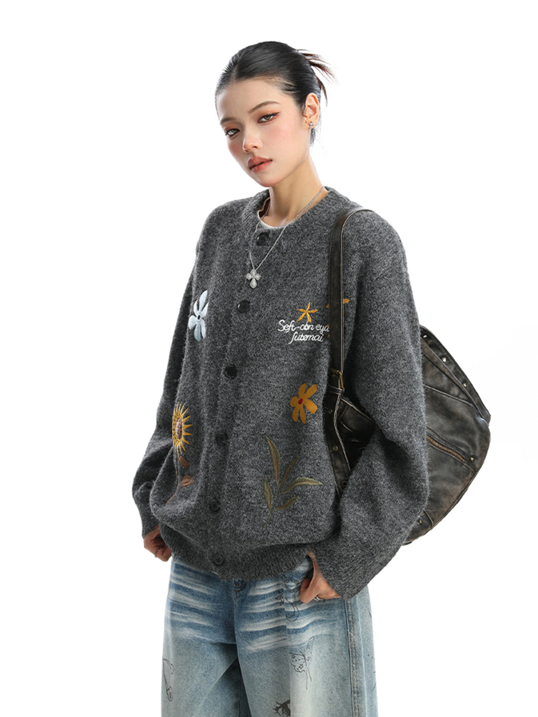 Retro Floral Embroidered Cardigan