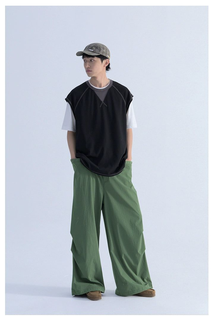 Drapey Track Pants with Drawstring - chiclara