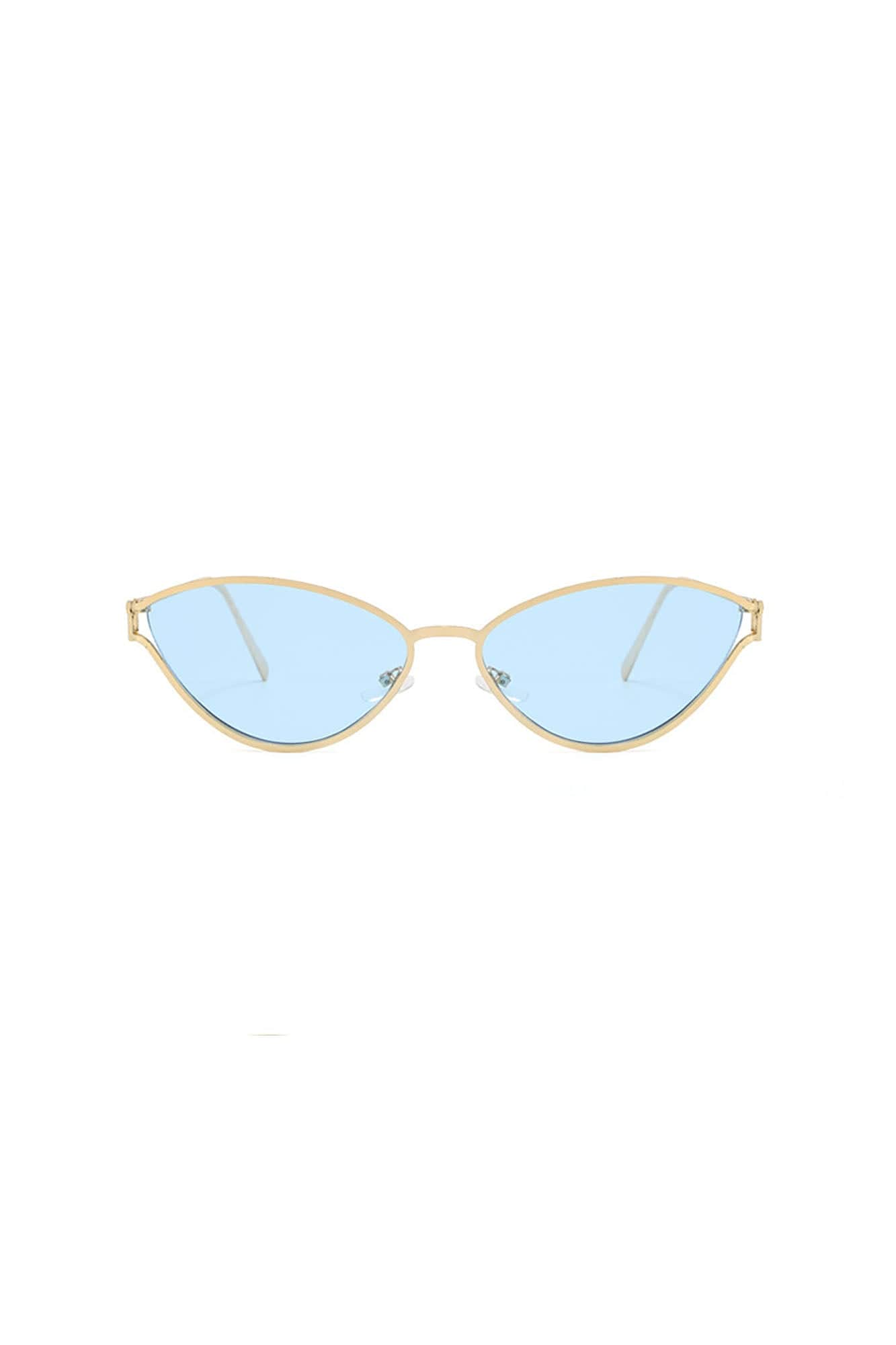 Slim Metal Upswept-Lens Sunglasses - view 4