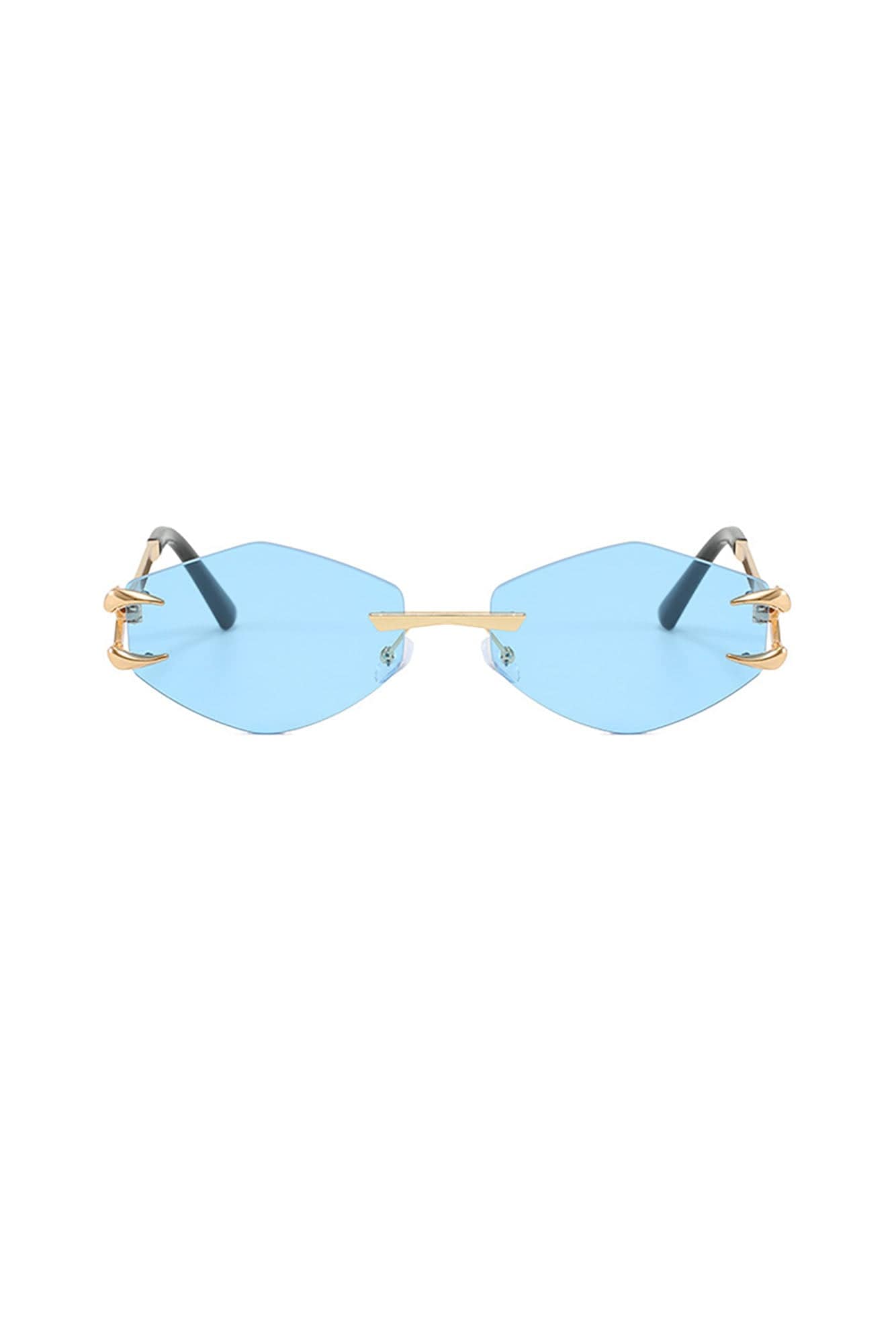 Claw-Temple Rimless Hexagon Sunglasses - view 7