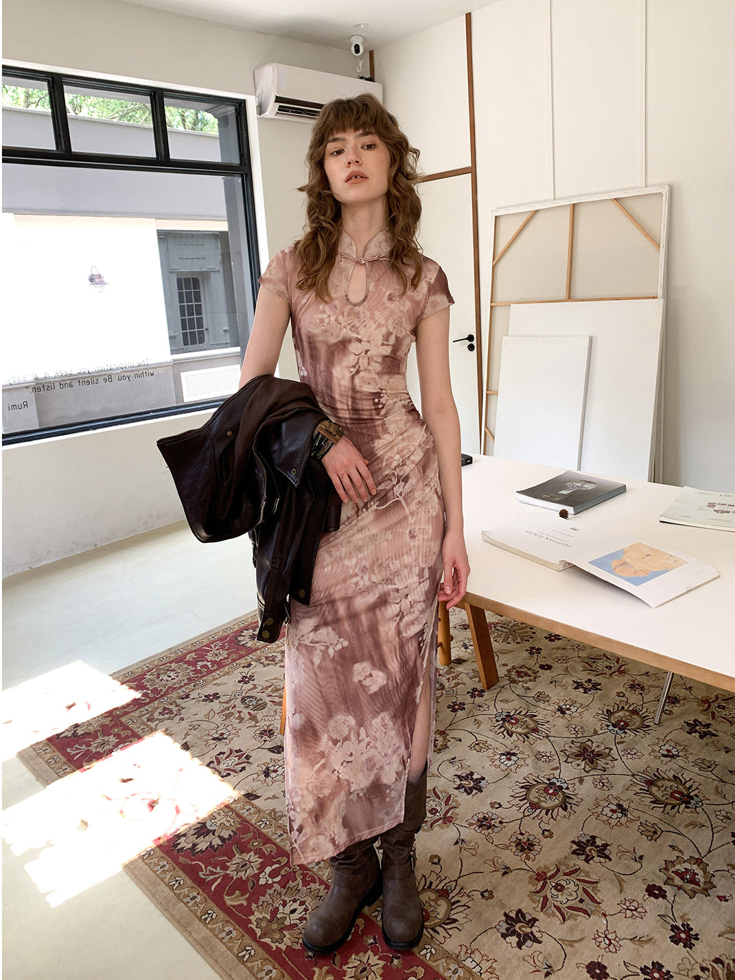 Ink Wash Poetry Slim-Fit Dress