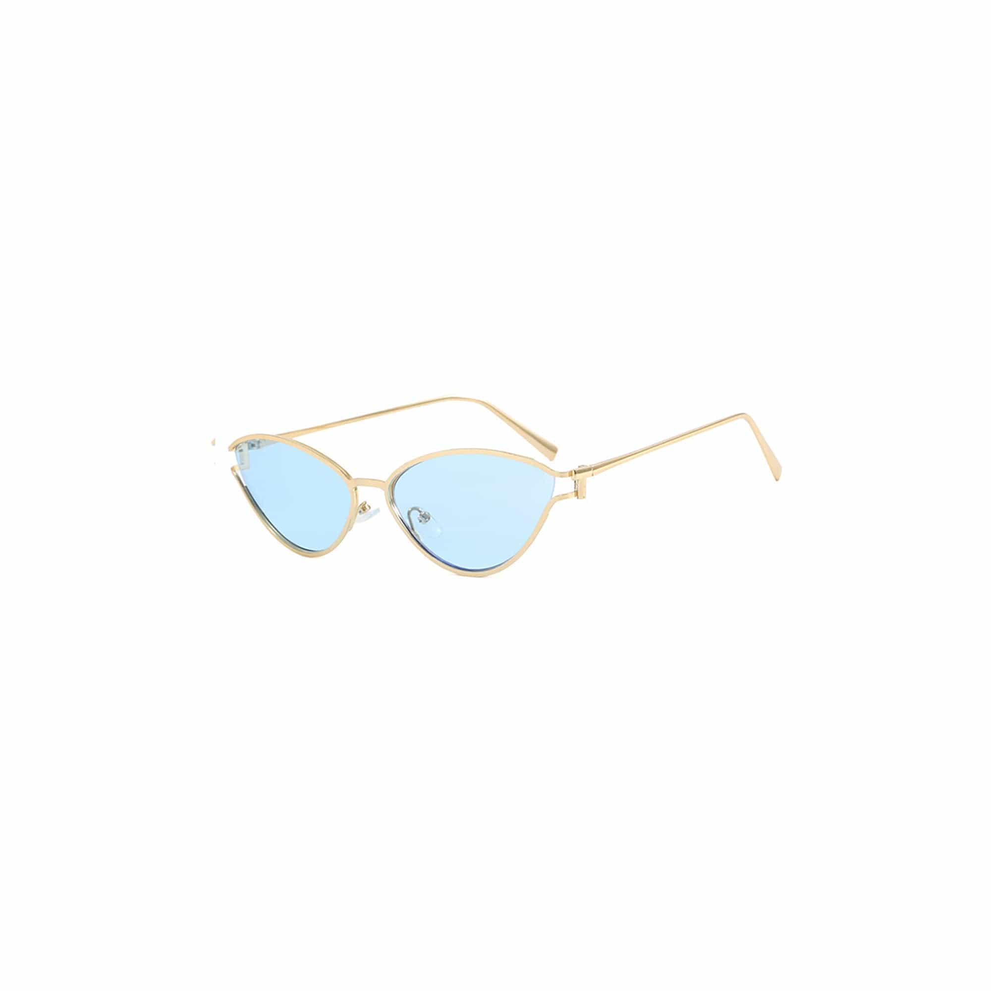 Slim Metal Upswept-Lens Sunglasses - view 2