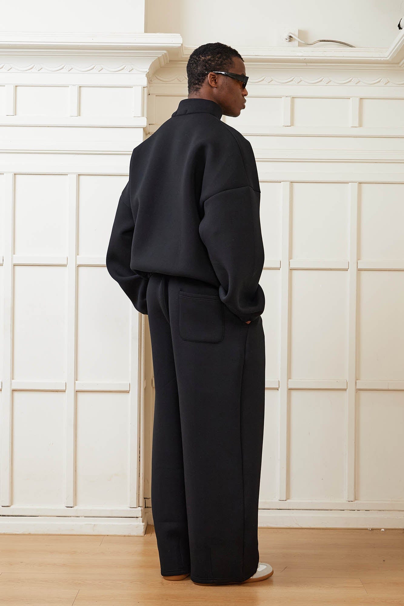 Wide Leg Pleated Crinkled Sweatpants