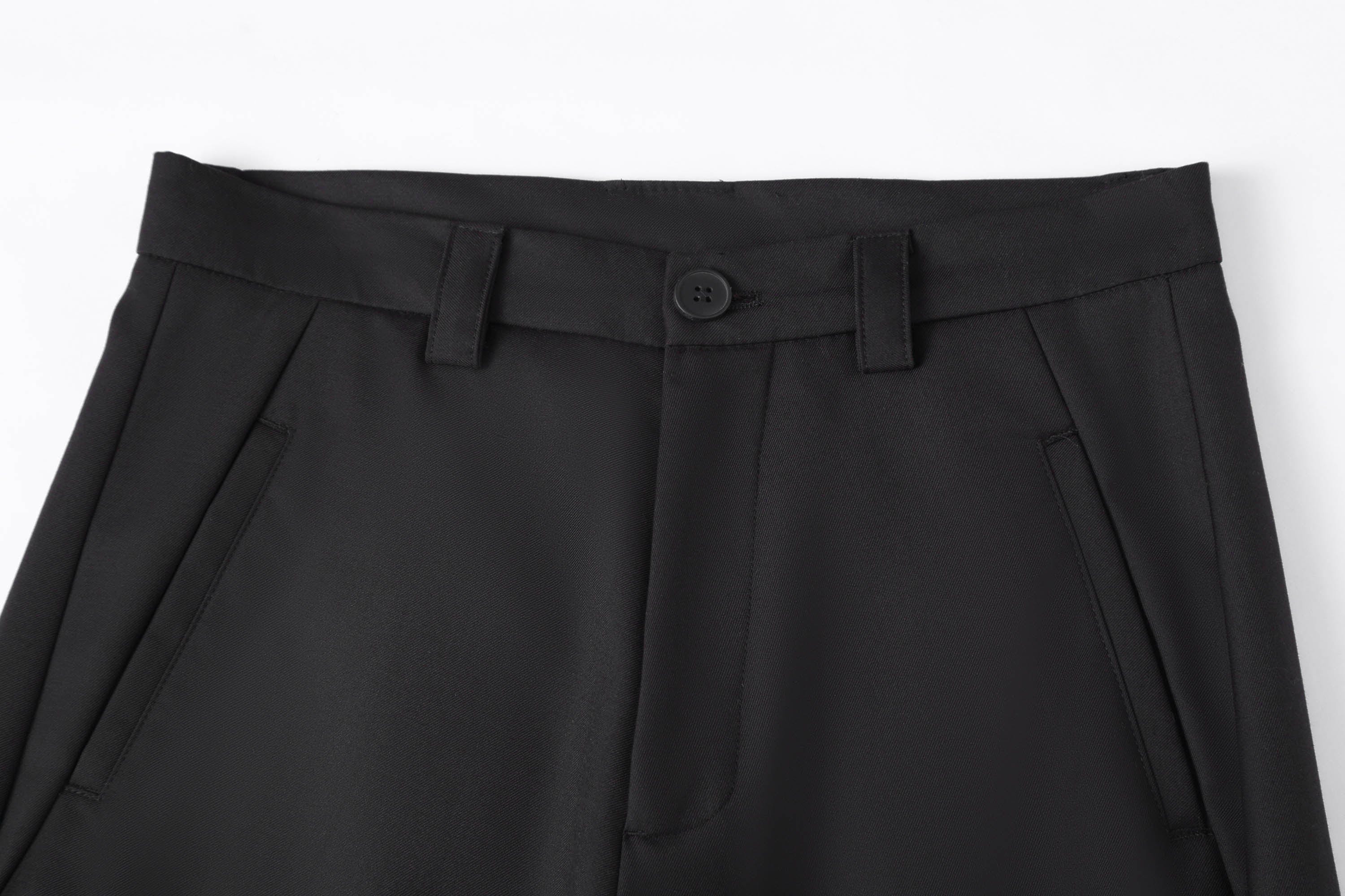 Essential Spliced Wide-Leg Casual Trousers