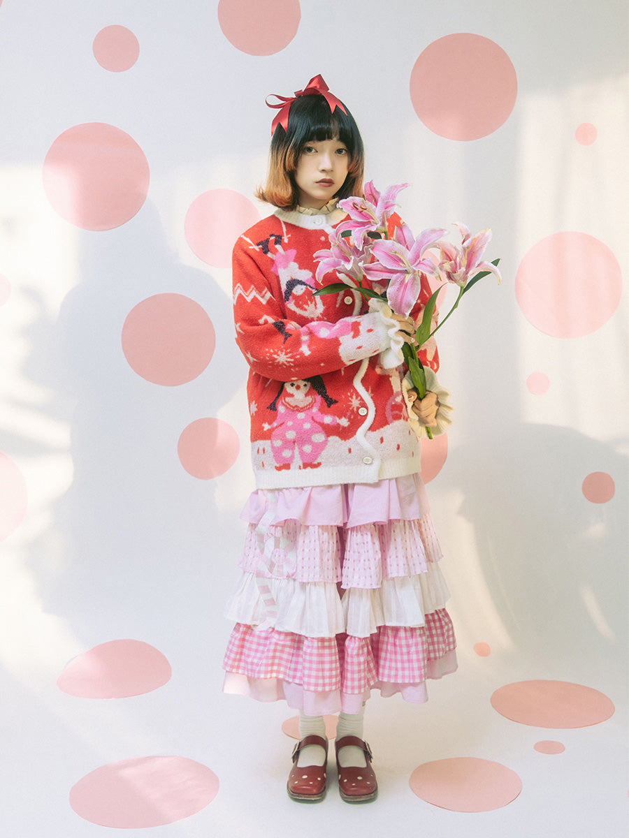 Red Circus Girls Knit Cardigan