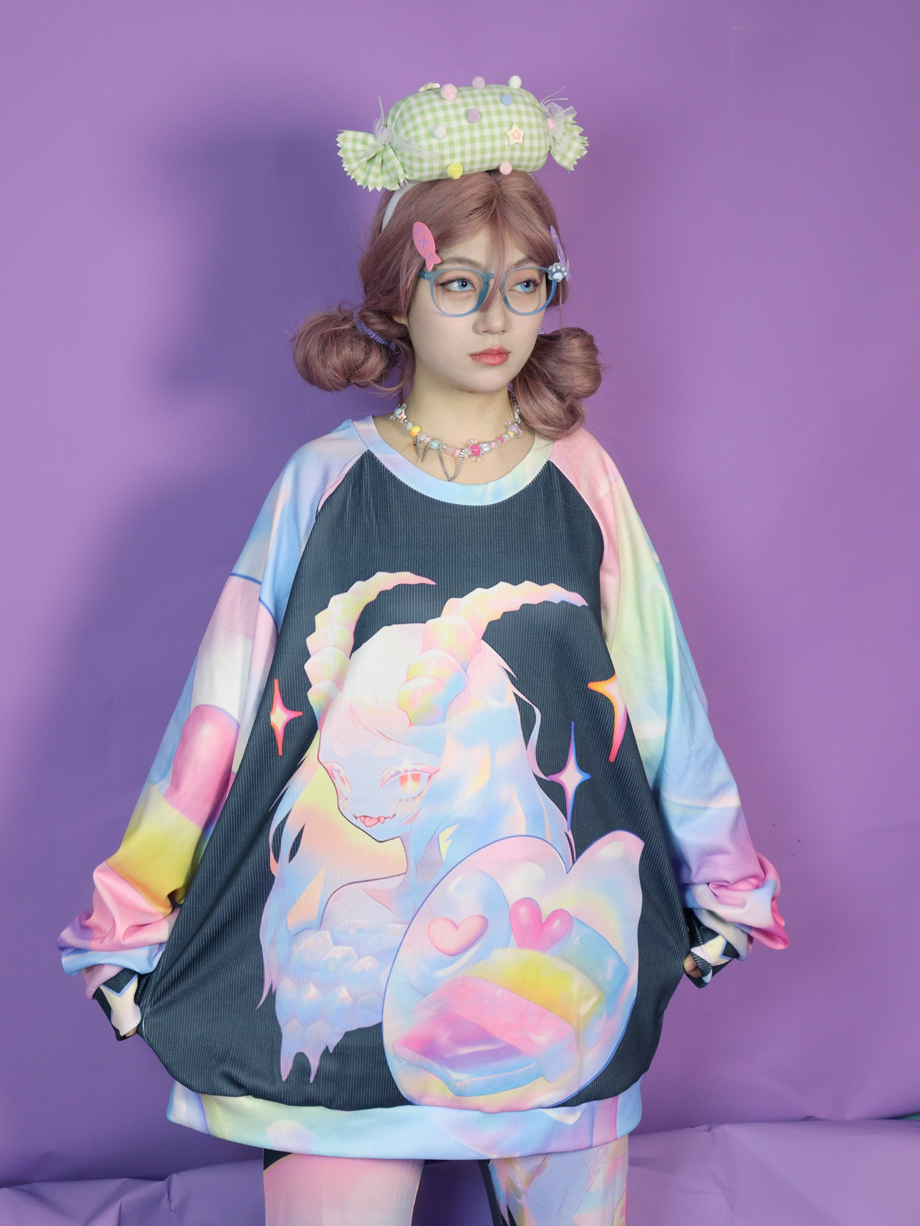 Holographic Rainbow Oversized Sweatshirt