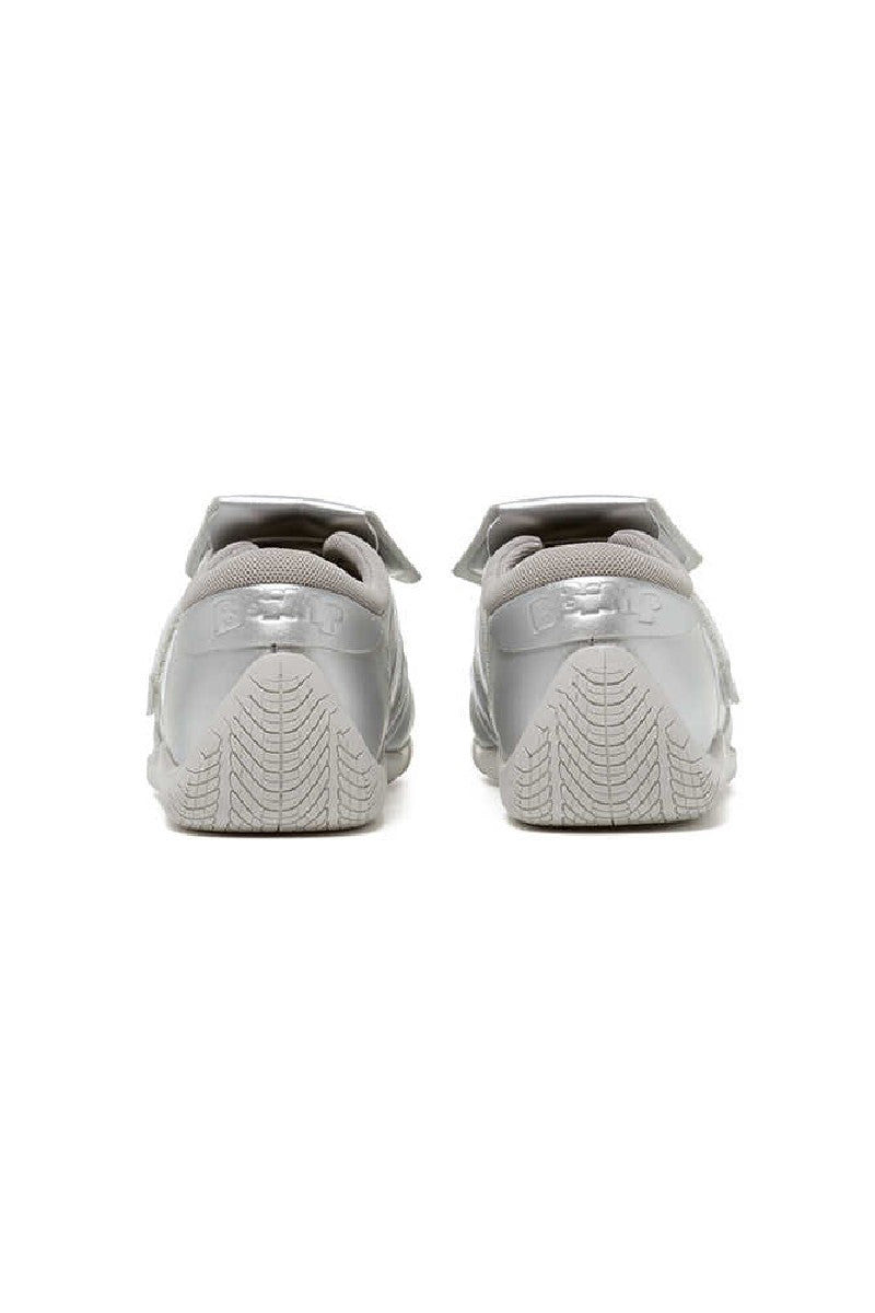 Metallic Silver Velcro Athletic Training Shoes