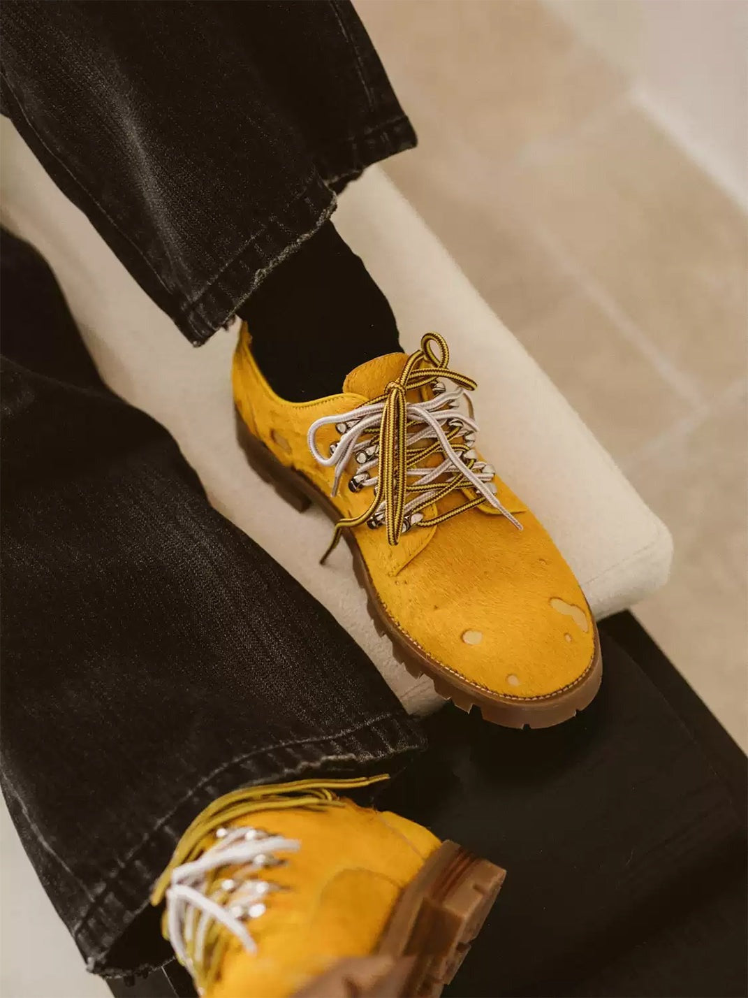 Spot Pony Hair Genuine Leather Workwear Derby Shoes image 3