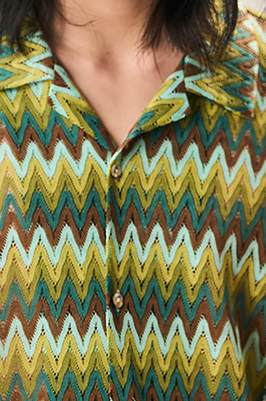 Chemise de camp de motif Chevron