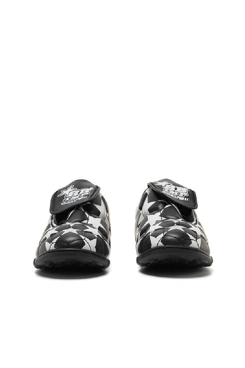 Black White Star Velcro Soccer Shoes