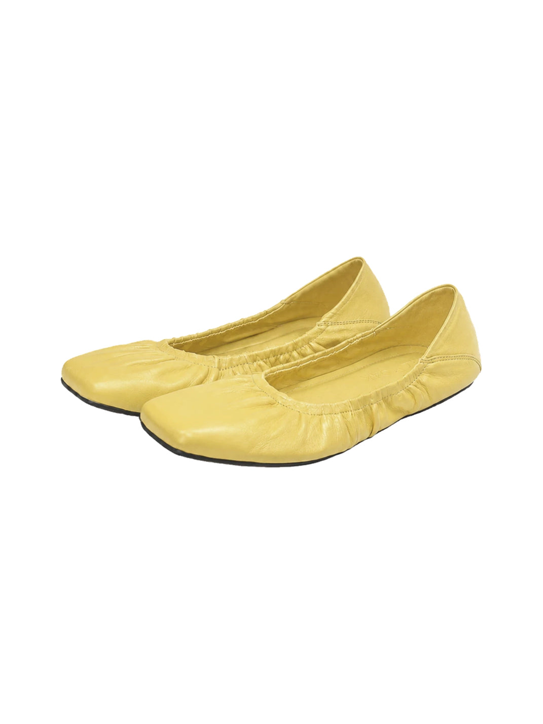 Gathered Lambskin Square-Toe Slip-On Flats - view 10